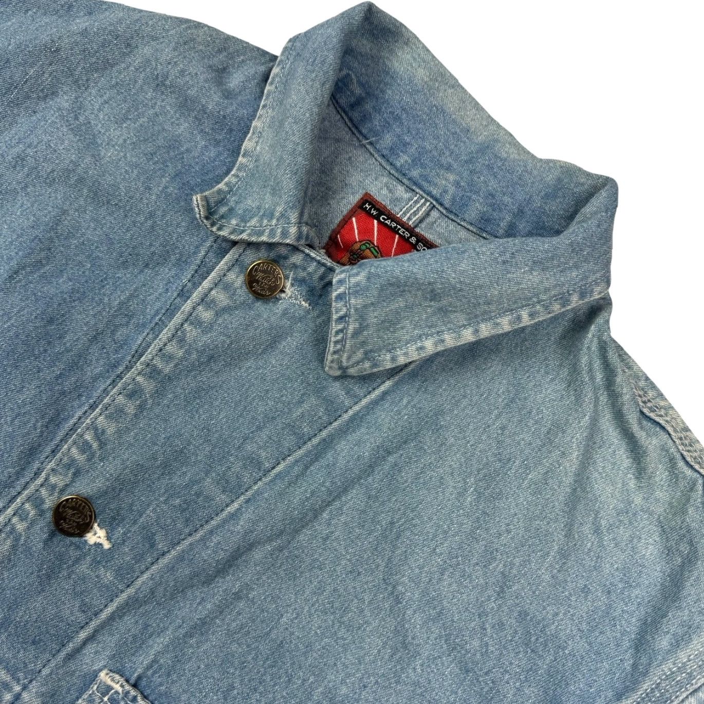 Denime VINTAGE H. W. Carter Denim Jean Shirt Jacket Blue Small Men Jacket Size US 29 - 2 Thumbnail