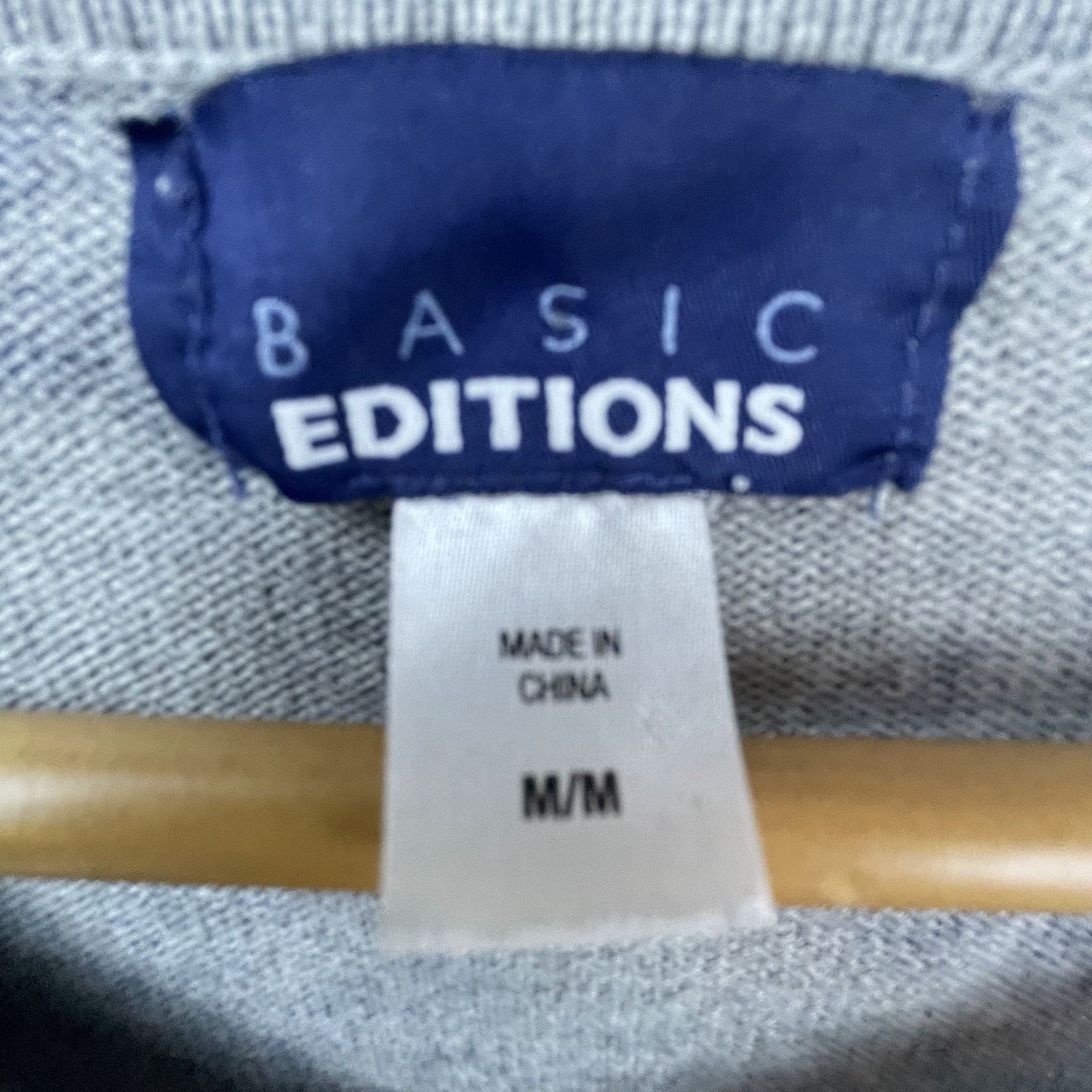 Basic Editions Basic Edition Sweater Womens Med Gray Purple Floral Y2K Boho Size M / US 6-8 / IT 42-44 - 2 Thumbnail