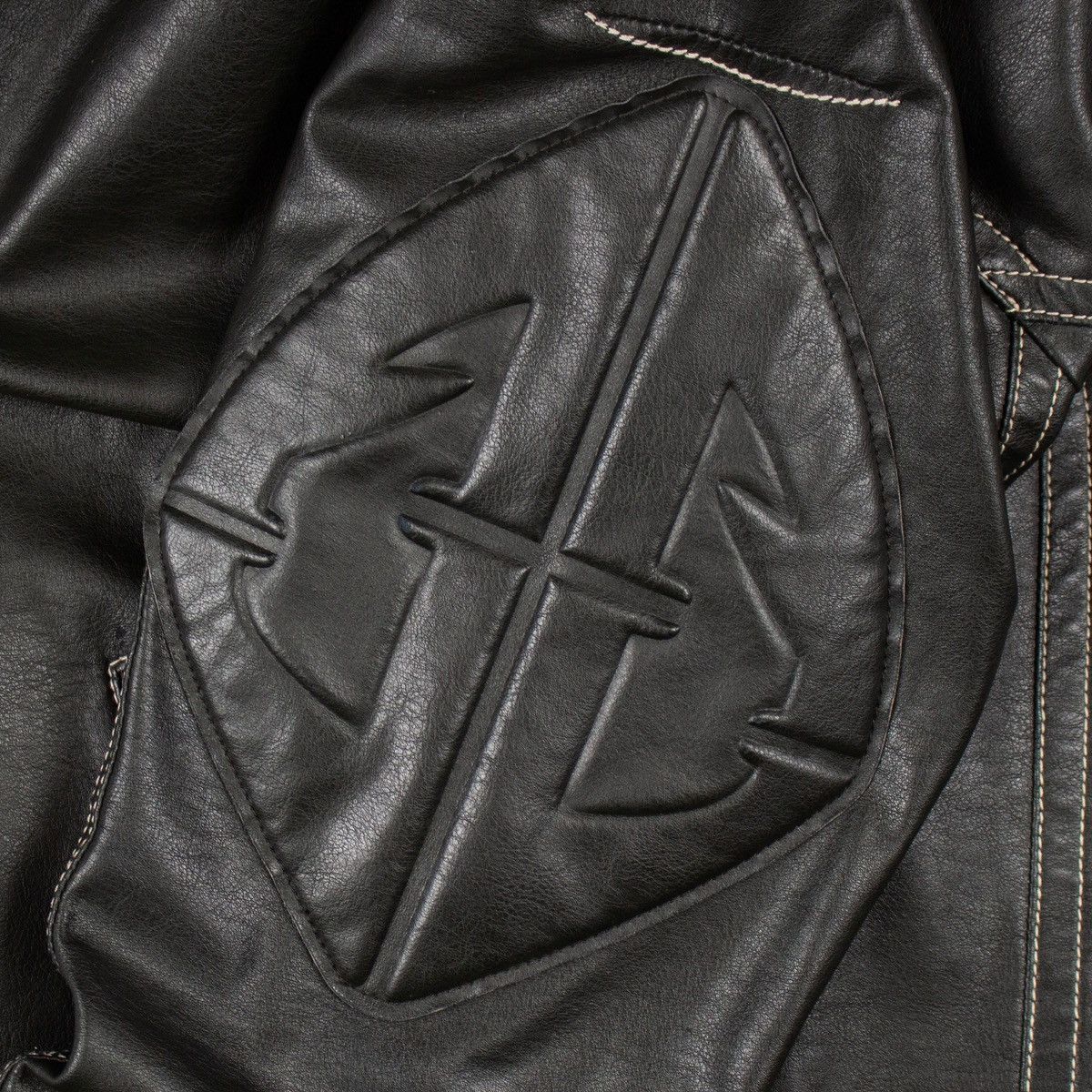 Armani Armani jeans Embossed Leather Biker Jacket Size US L / EU 52-54 / 3 - 4 Thumbnail