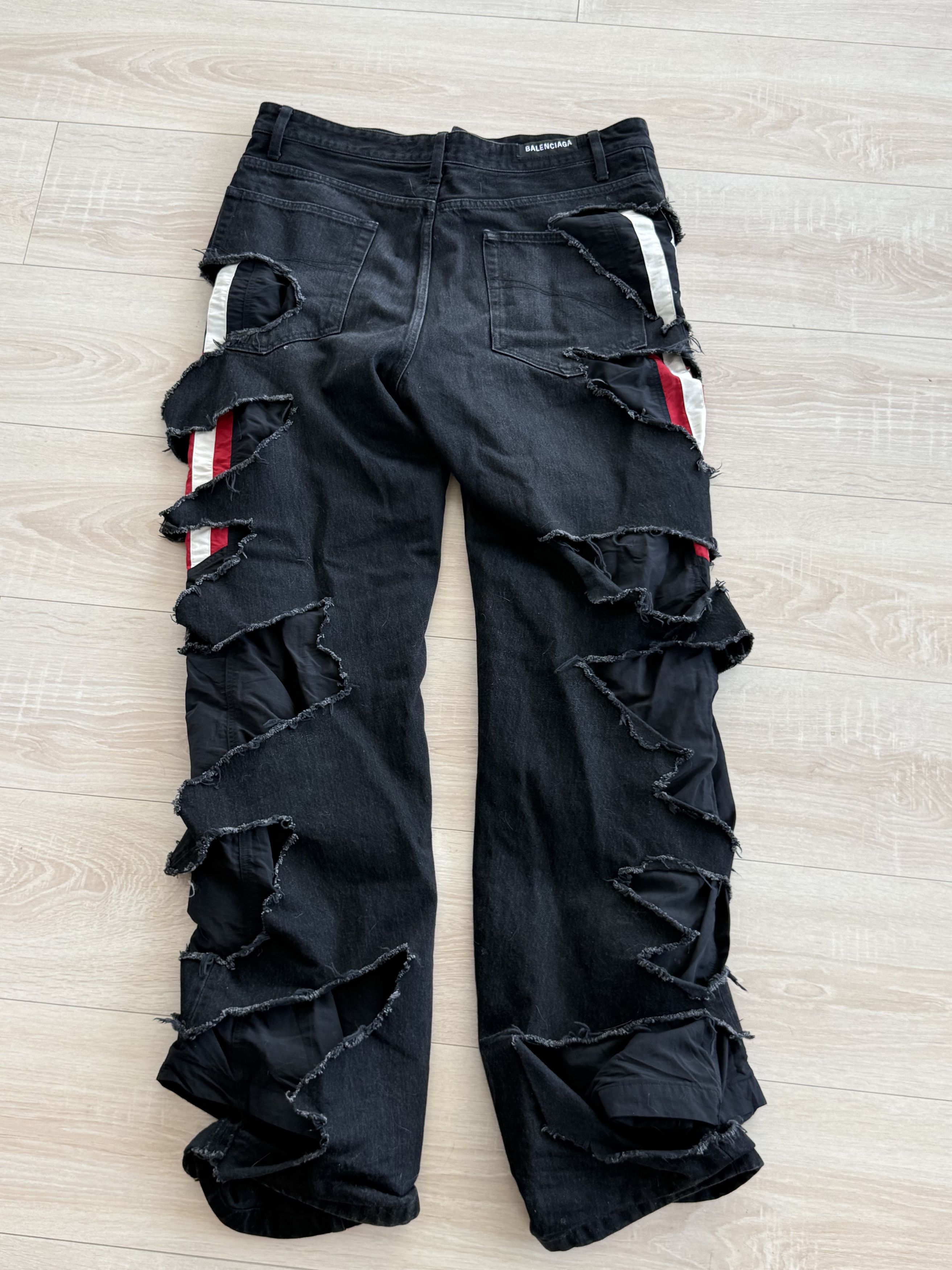 Balenciaga Balenciaga Hybrid Slashed Jeans Size US 32 / EU 48 - 2 Thumbnail