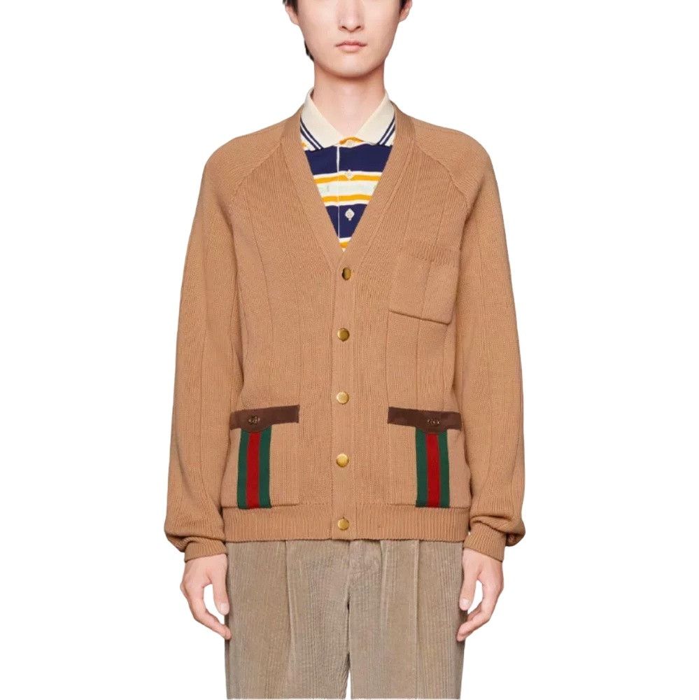 Gucci Gucci Web Stripe Knit Cardigan XL Size US XL / EU 56 / 4 - 1 Thumbnail