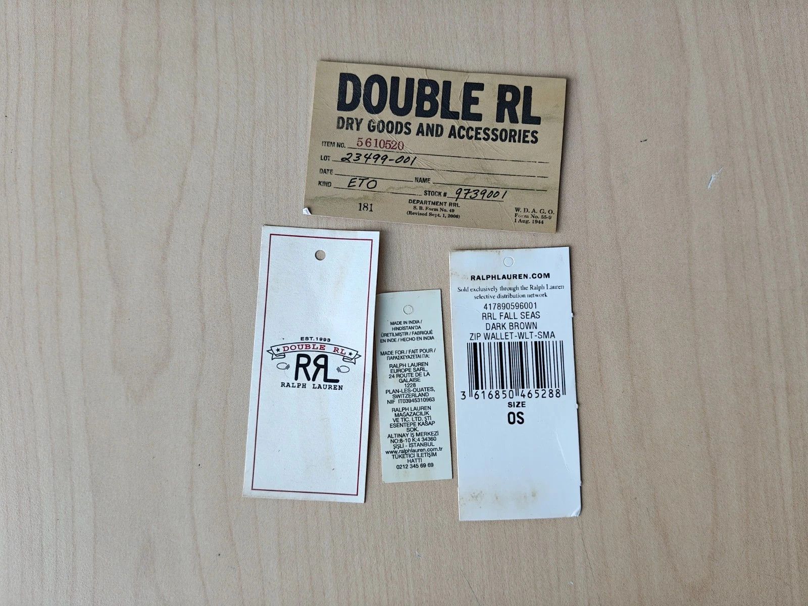 RRL Ralph Lauren Double RL Leather Zip Wallet FTP - 5002 Size ONE SIZE - 4 Thumbnail