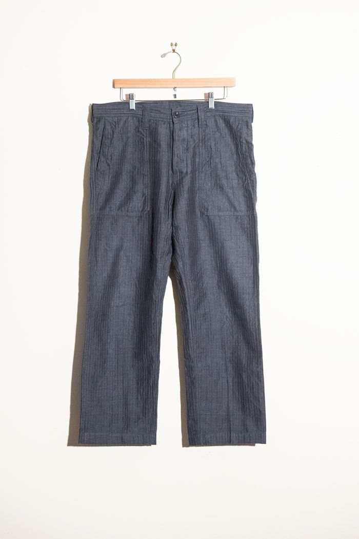 Ts(S) Tss Cotton Linen Herringbone Gray Fatigue Pants Size US 36 / EU 52 - 1 Thumbnail