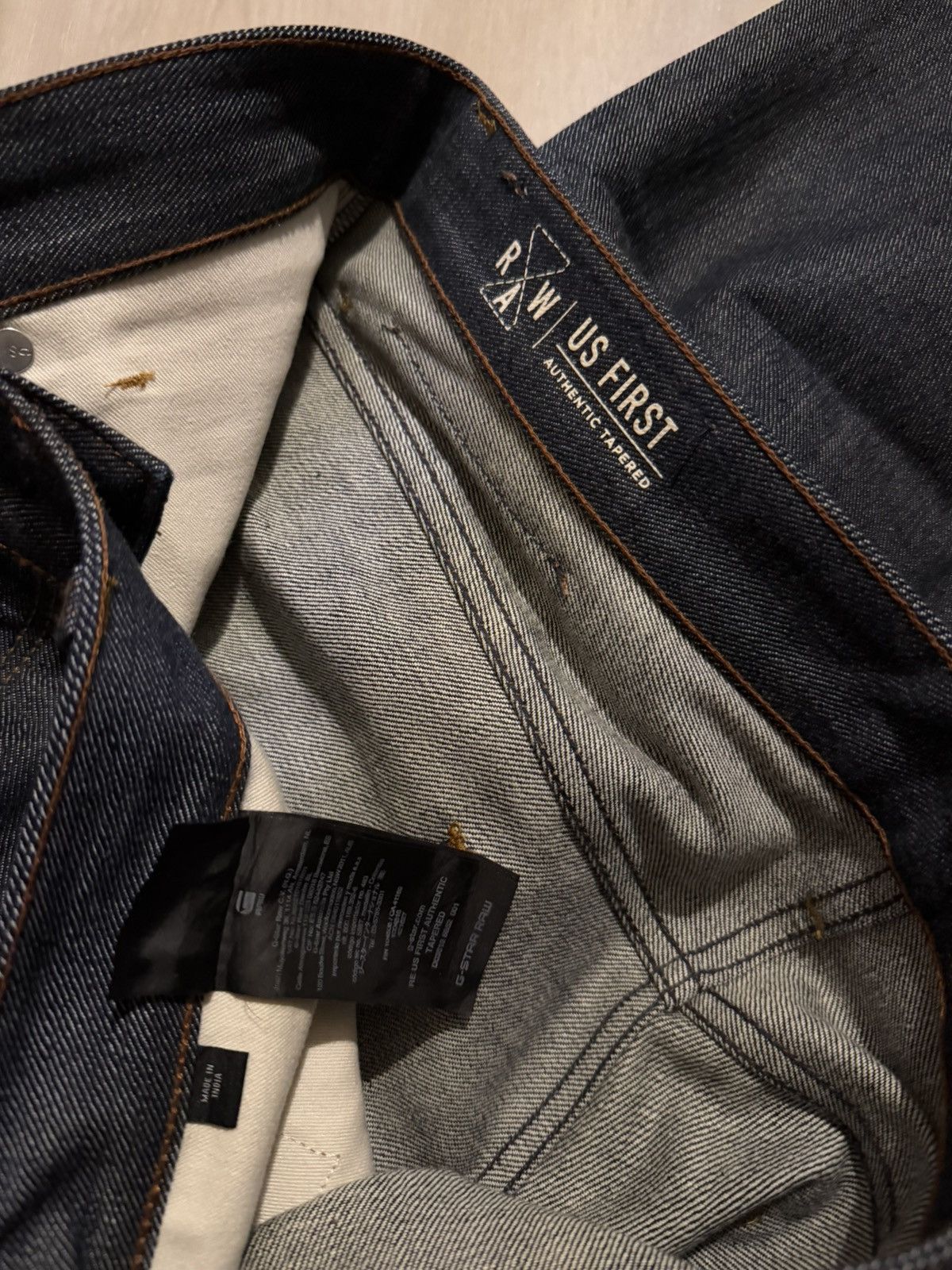 G-Star G Star Raw US First Tapered Selvedge Denim Sz 34x32 *36x31 Size US 36 / EU 52 - 8 Thumbnail