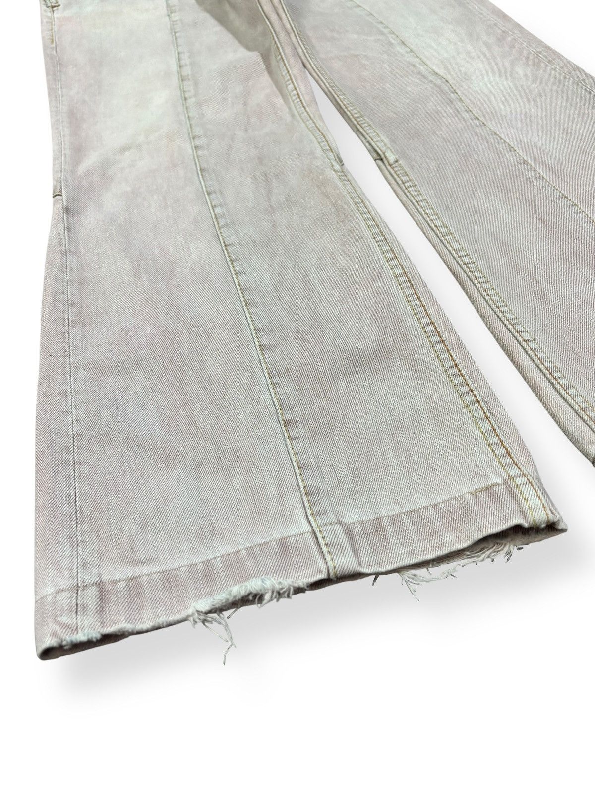 Tornado Mart Nicole Club Python Skin Bootcut Flare Distress Grunge Jeans Size US 33 - 7 Thumbnail