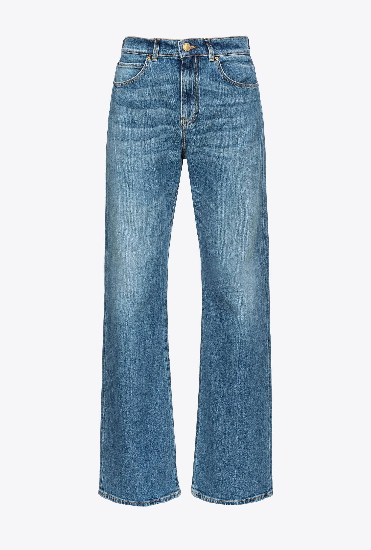 Pinko o1s22i1n0824 Wanda Wide Leg Loose Jeans in Blue Size 27" / US 4 / IT 40 - 1 Thumbnail