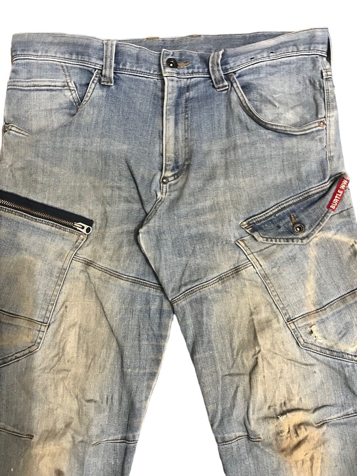 Japanese Brand Burtle Workwear Multipocket Style Jeans Size US 34 / EU 50 - 2 Thumbnail