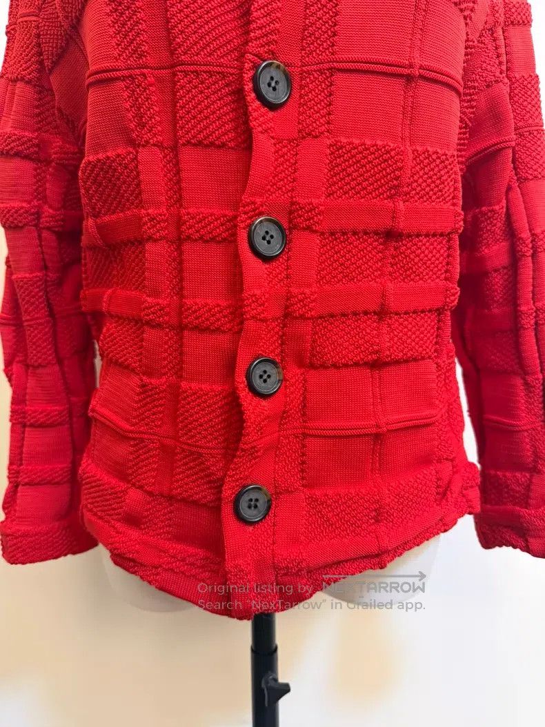 Yohji Yamamoto Yohji Yamamoto Red Plaid Pleated Knit Cardigan shirt Size XS / US 0-2 / IT 36-38 - 3 Thumbnail