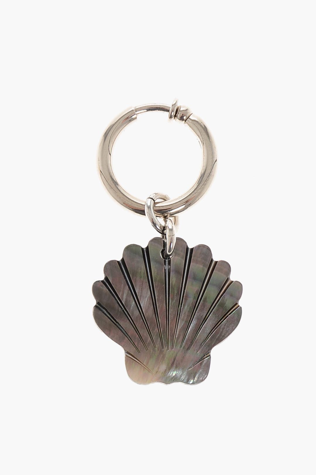 Single Earring with Iridescent Shell Pendant