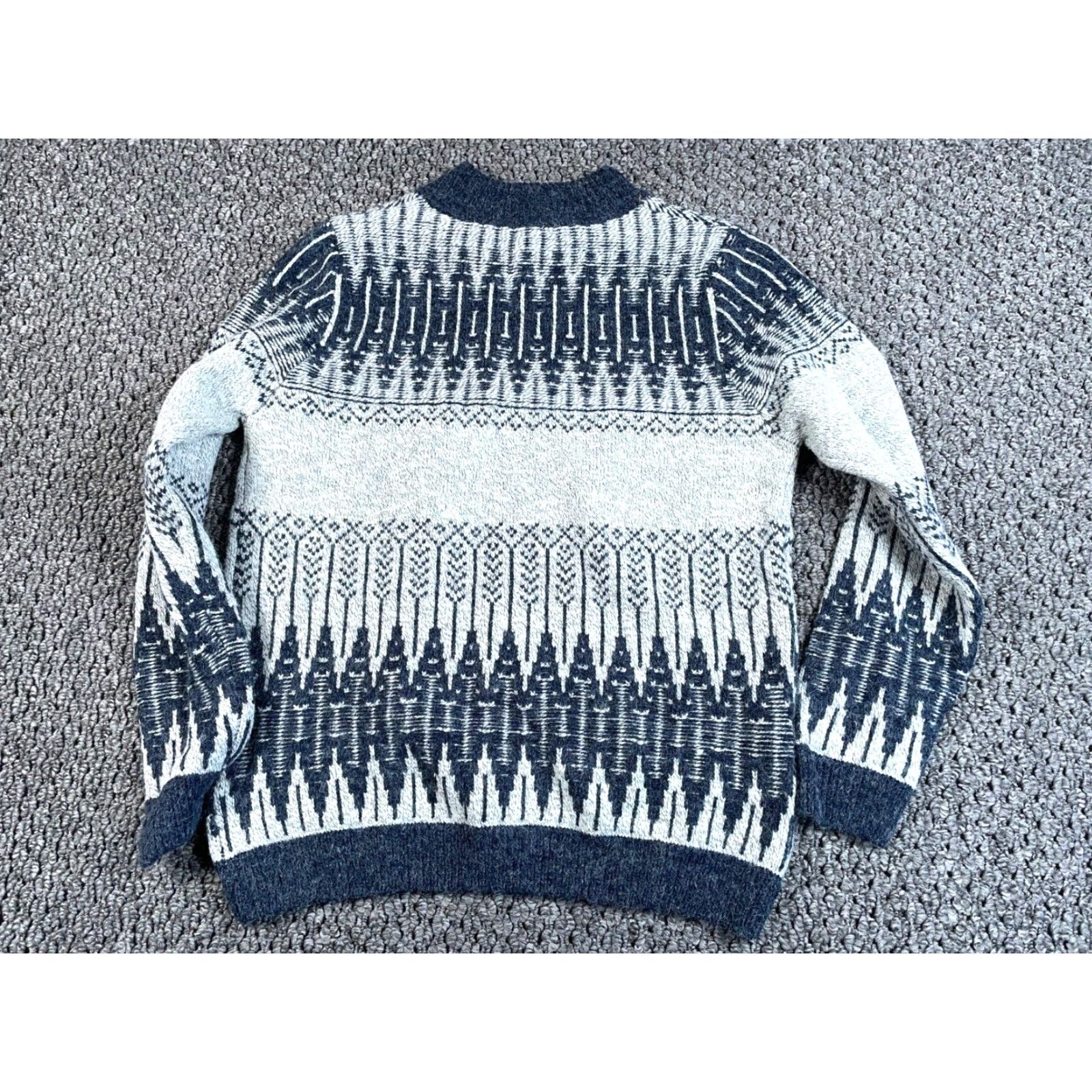Eddie Bauer VINTAGE Eddie Bauer Wool Blend Fair Isle Sweater Women Large Gray Crew Neck Heavyweight Knit Pullover 90s Hipster Retro Ski Womens Size L / US 10 / IT 46 - 2 Thumbnail