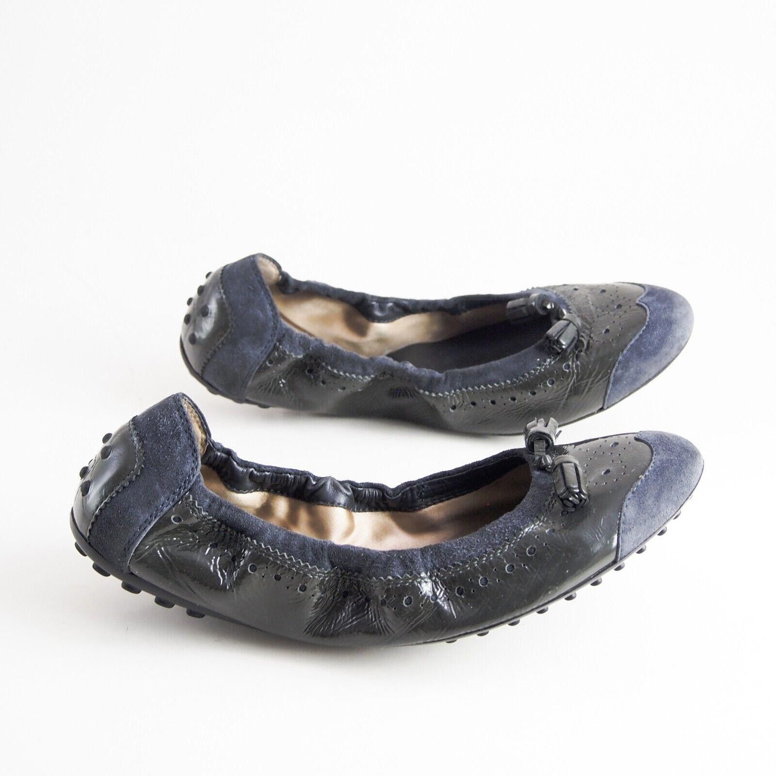 Tod's Tod's Tasseled Flats Blue Suede Gray Pat Leather EU 38 US 8 Size US 8 / IT 38 - 7 Thumbnail