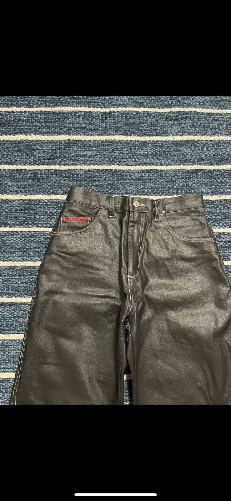 Japanese Brand Waxed Denim FUBU Jeans 32x34 Black Size US 34 / EU 50 - 3 Thumbnail