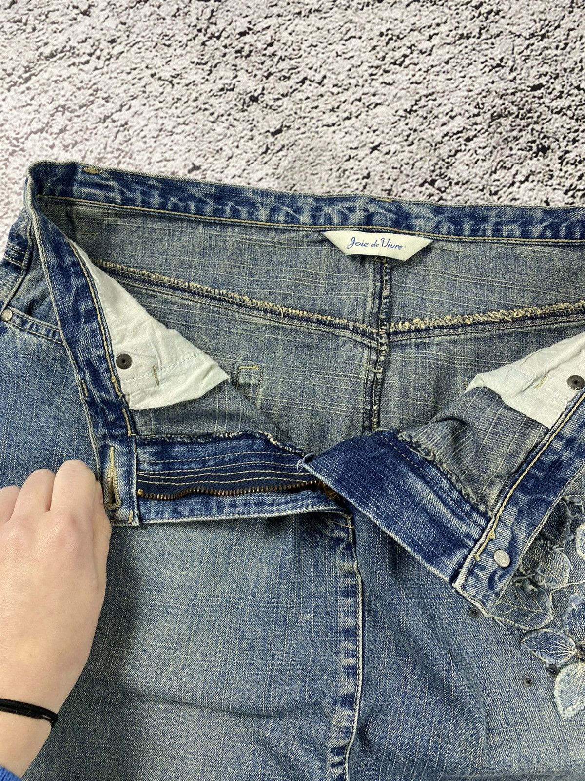 Joie de Vivre Vintage 90s Joie de Vivre denim midi skirts retro streetwear Size 34" / US 12 / IT 48 - 3 Thumbnail