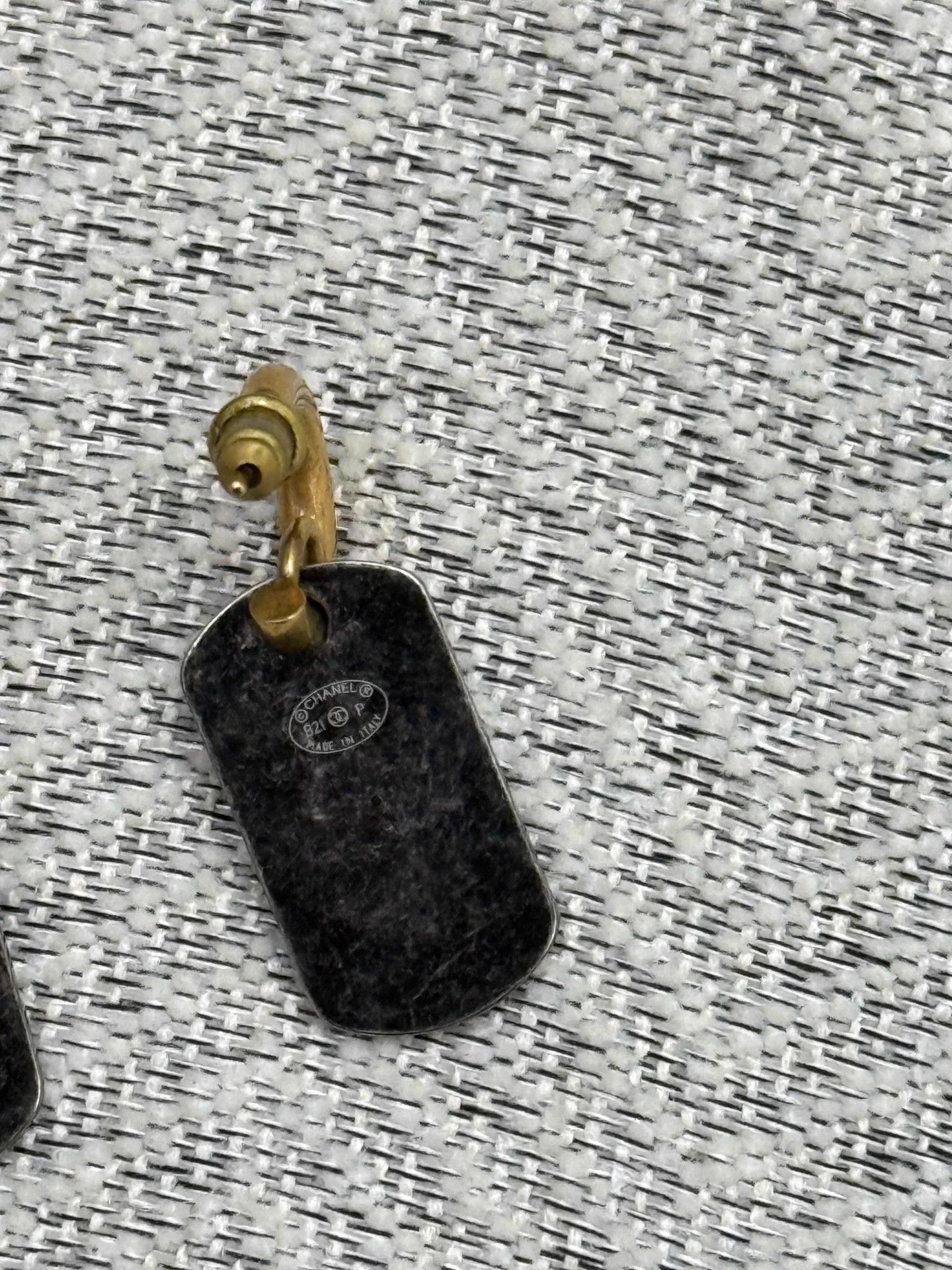 Chanel Chanel Vintage Metal Tag Earrings Size ONE SIZE - 4 Thumbnail