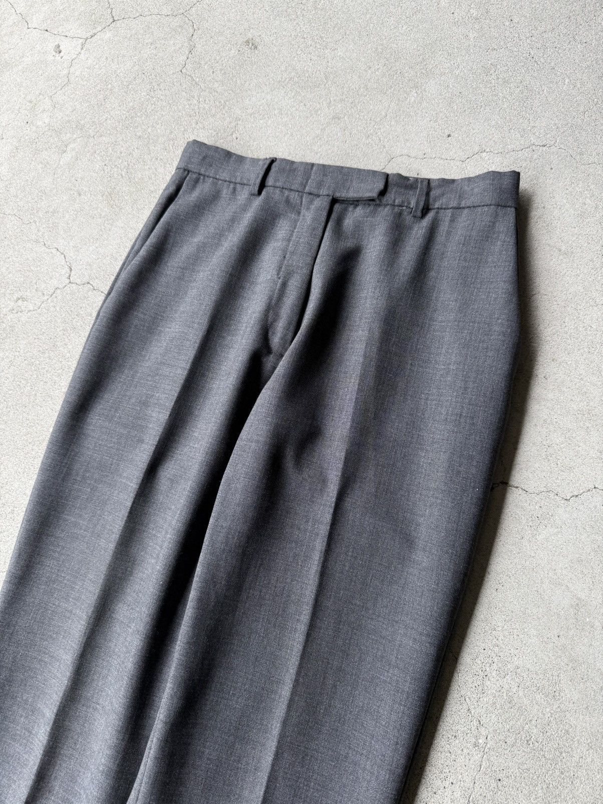 Helmut Lang 90s HELMUT LANG Archive Dark Gray Wool Slacks Size US 27 - 4 Thumbnail