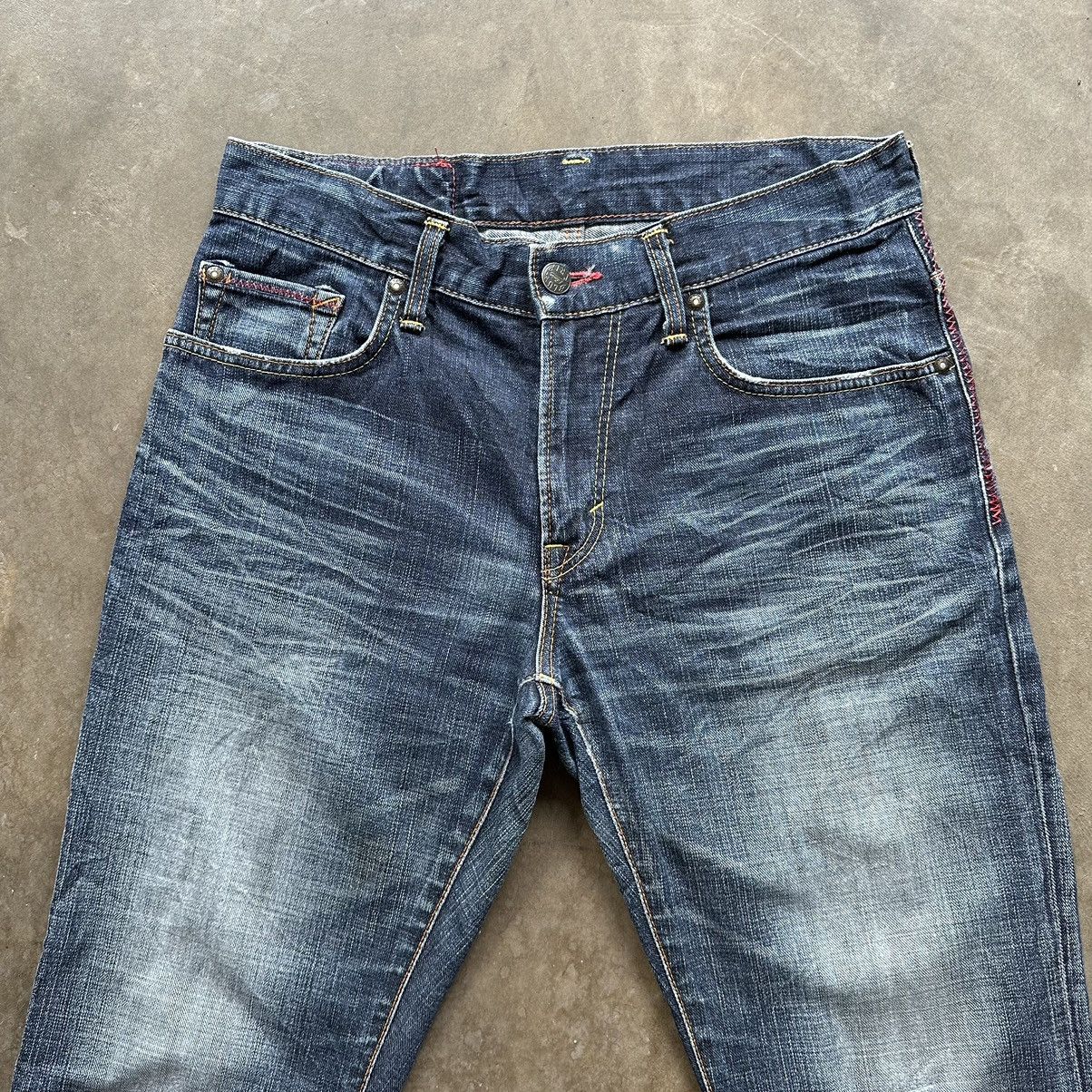 Edwin × Jean × Vintage Vintage Edwin Blue Trip Distressed Faded Denim Jean Pant W30 Size US 30 / EU 46 - 3 Thumbnail