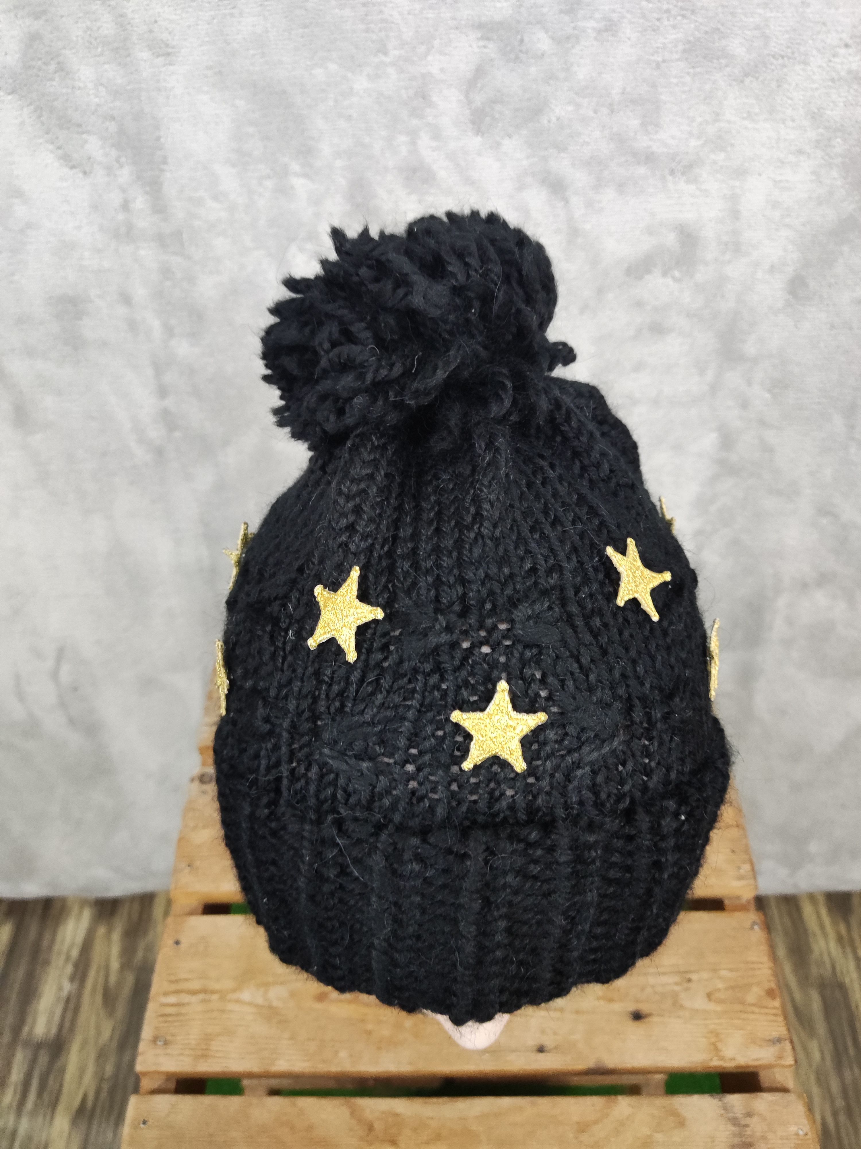 CA4LA Japanese Brand Ca4la Black Crochet Beanie Hat Size ONE SIZE - 5 Thumbnail