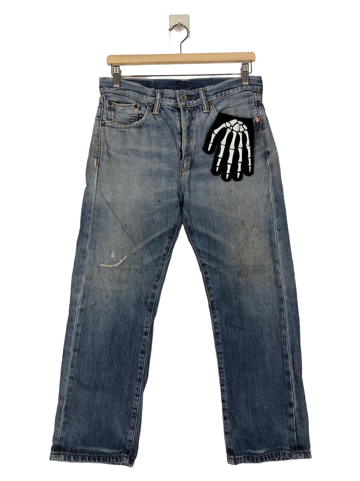 Levi's 🔥VINTAGE LEVI’S STRAIGHT CUT DISTRESSED DENIM JEANS Size US 30 / EU 46 - 1 Thumbnail