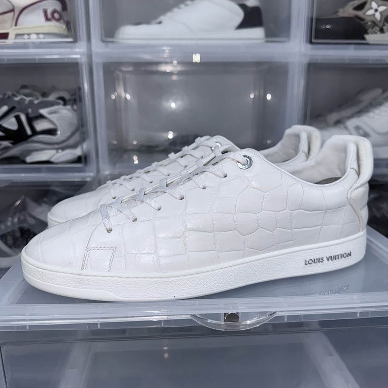 Louis Vuitton Louis Vuitton White Crocodile Leather Sneakers 0079 Size US 10.5 / EU 43-44 - 1 Thumbnail