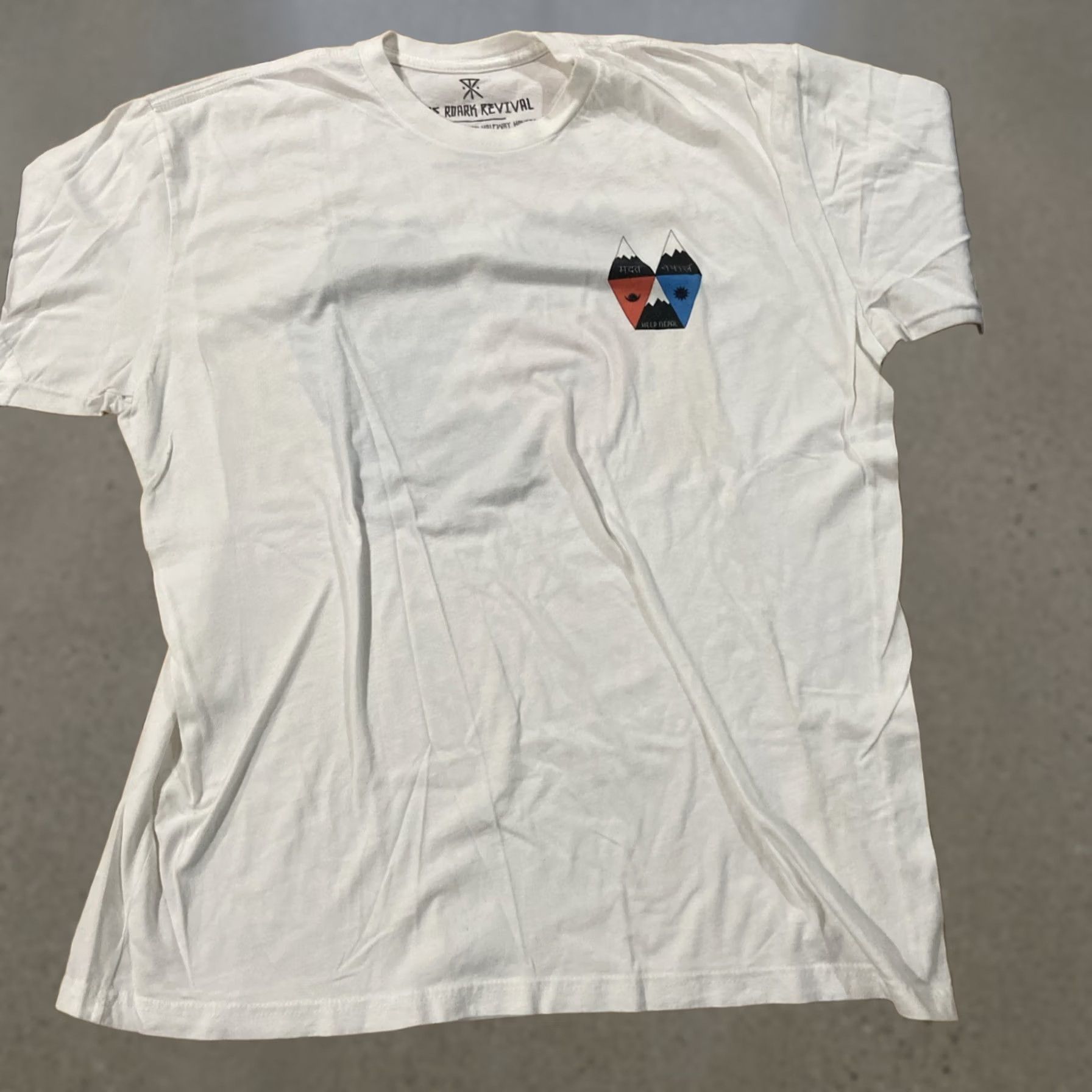 Roark Roark Roark Revival T Shirt Mens XL White Short Sleeve Mizu Hardwear Gorp Nepal Help Mizu Hardwear Mens XL White Roark Revival T Shirt Size US XL / EU 56 / 4 - 1 Thumbnail