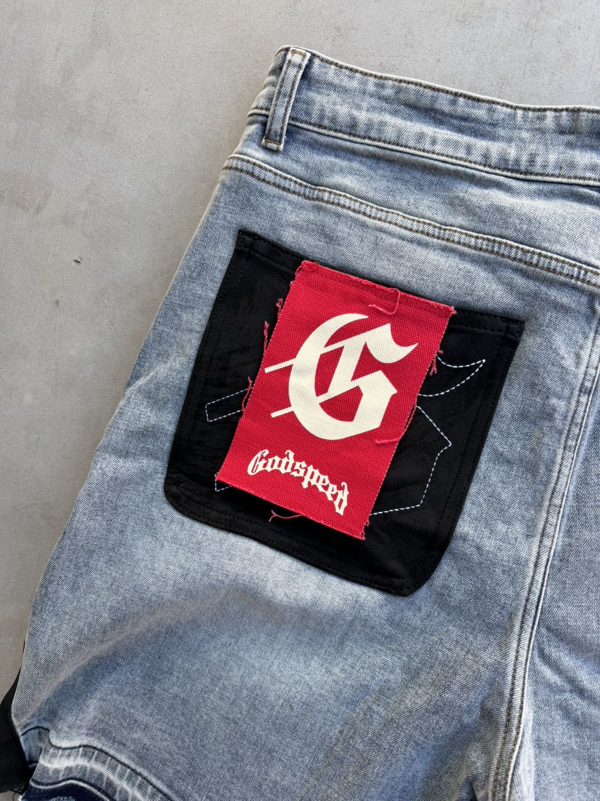 Godspeed Godspeed Patchwork Denim Shorts Blue V2 Men’s Streetwear 36 Size US 36 / EU 52 - 6 Thumbnail