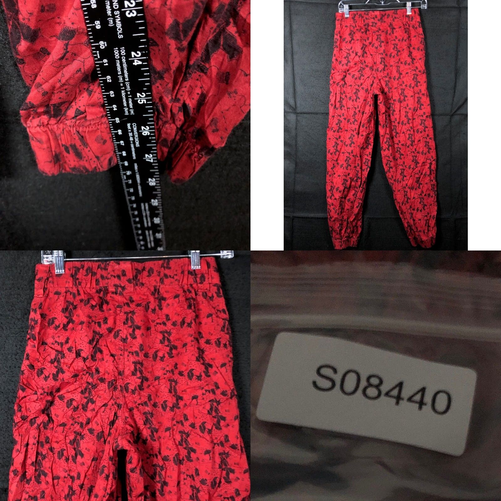 Bdg BDG Urban Outfitters Womens Pants Red Black Floral High Rise Cotton Jogger XS Womens Size 26" / US 2 / IT 38 - 8 Thumbnail