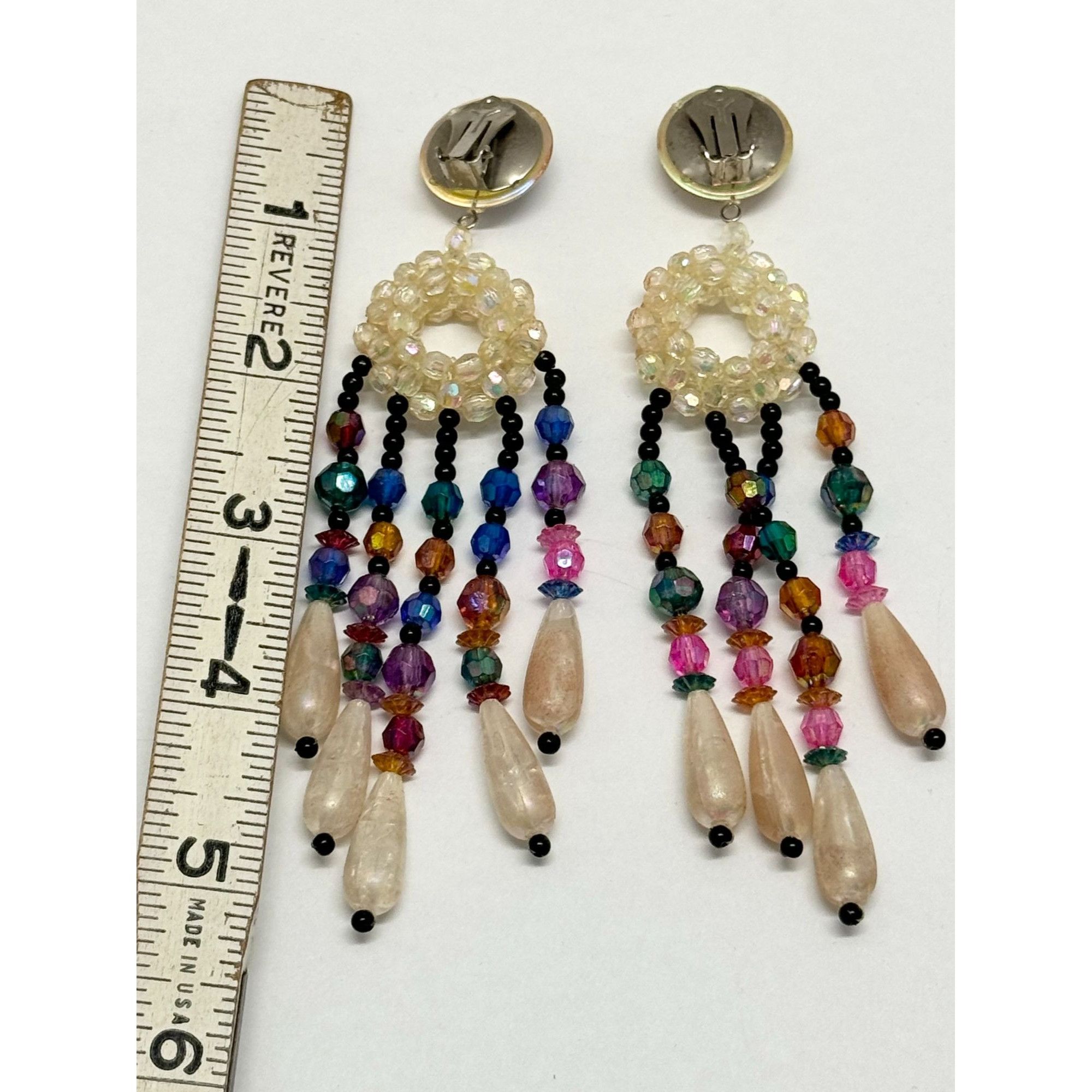 Vintage Vintage beaded crystal tassel earrings Size ONE SIZE - 4 Thumbnail