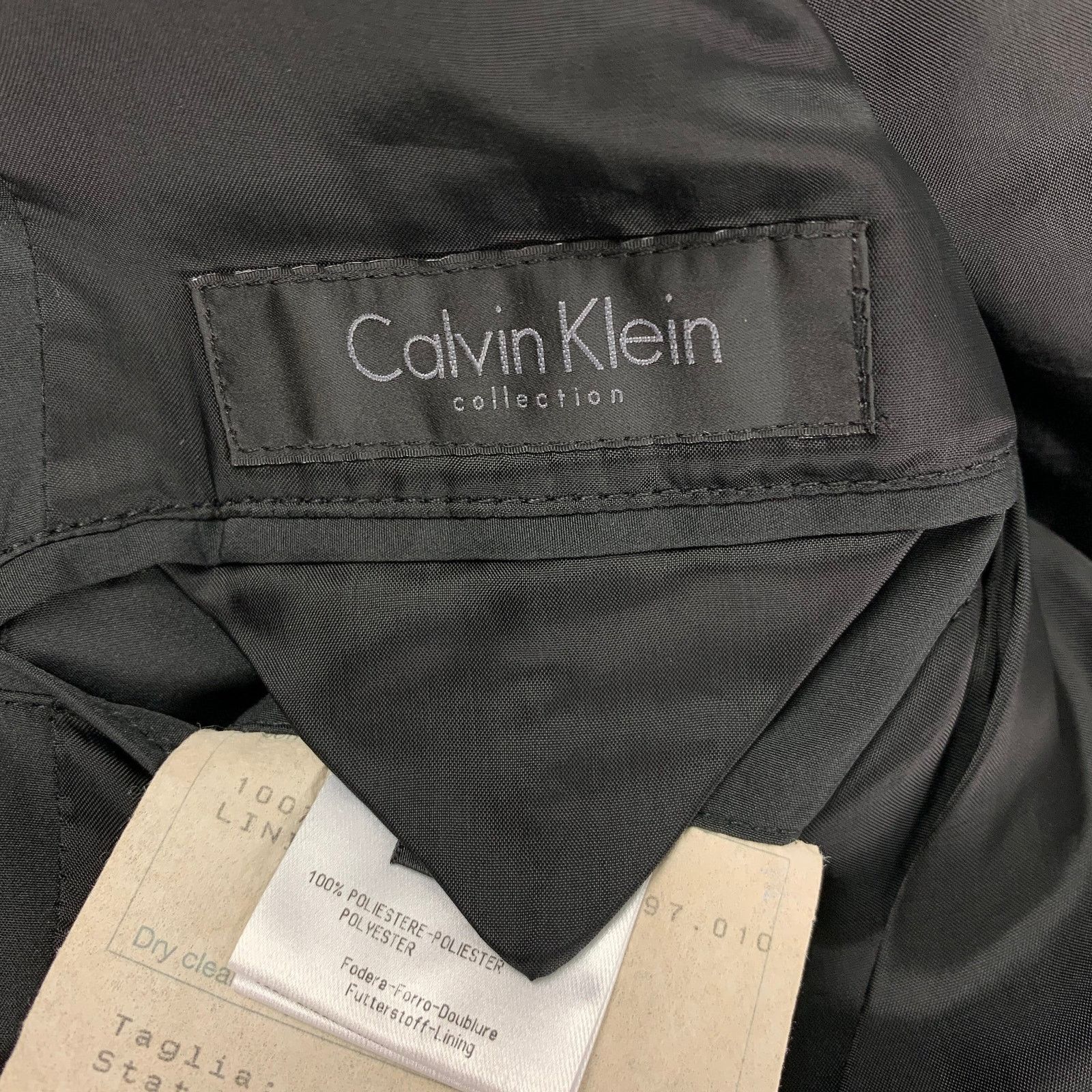 Calvin Klein Size 44 Black Quilted Polyester Sport Coat Size 44R - 6 Thumbnail