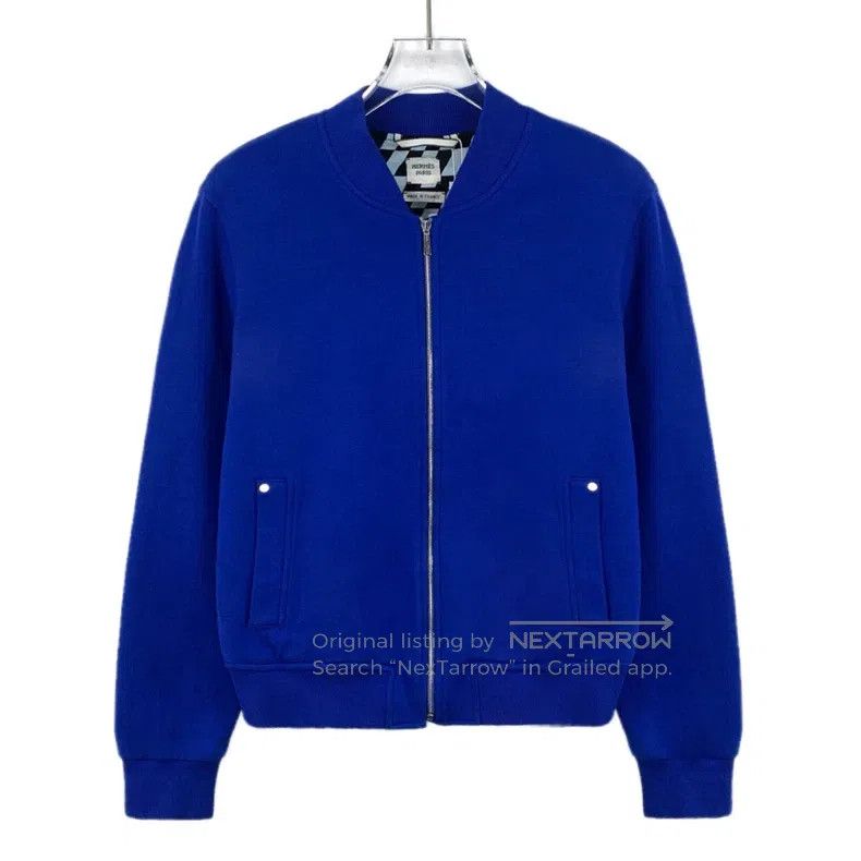 Hermes Hermes Deep blue cotton stand collar zipper long-sleeved j Size XS / US 0-2 / IT 36-38 - 1 Thumbnail