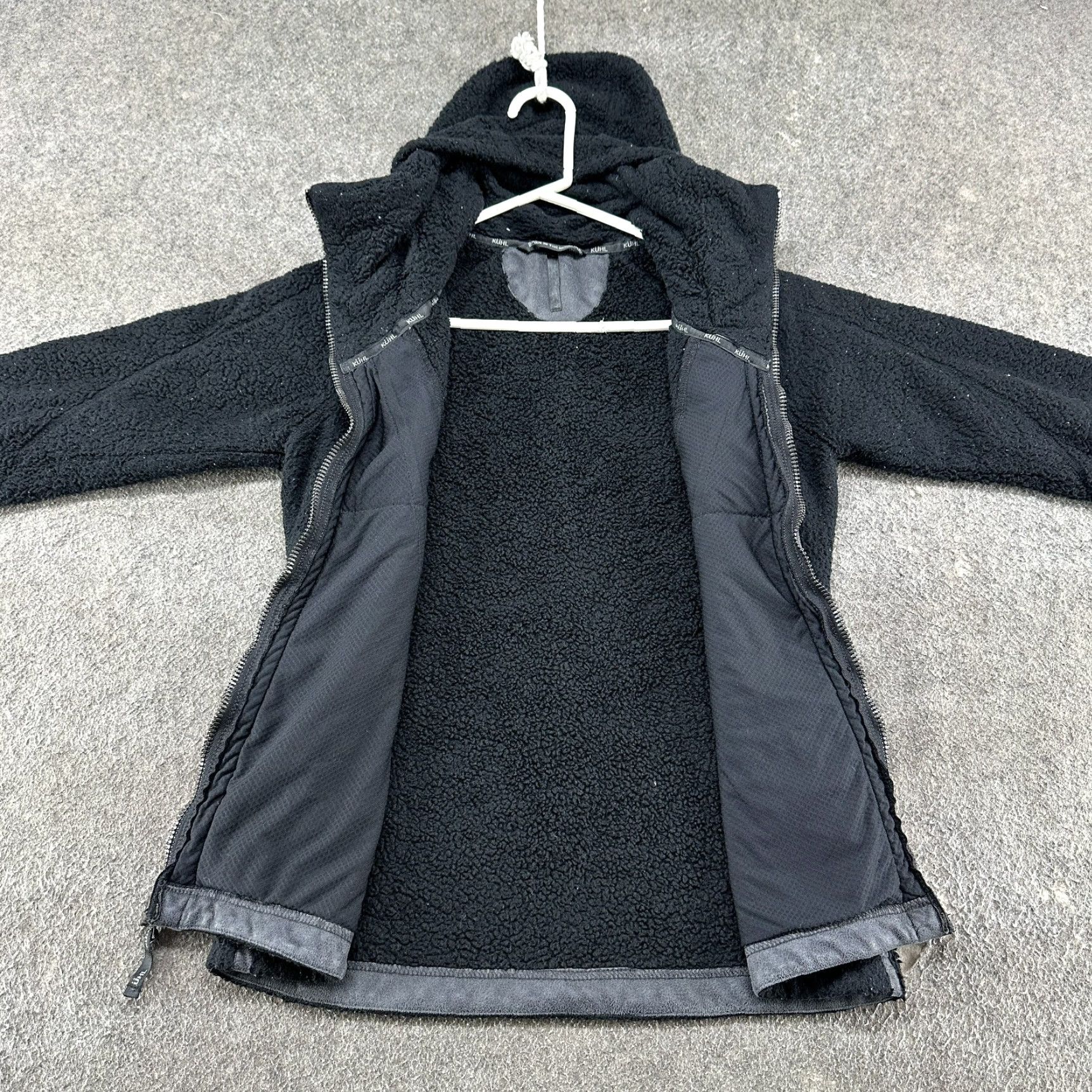 Vintage Kuhl Jacket Womens Small Black Fleece Hooded Full Zip Regular Size S / US 4 / IT 40 - 2 Thumbnail
