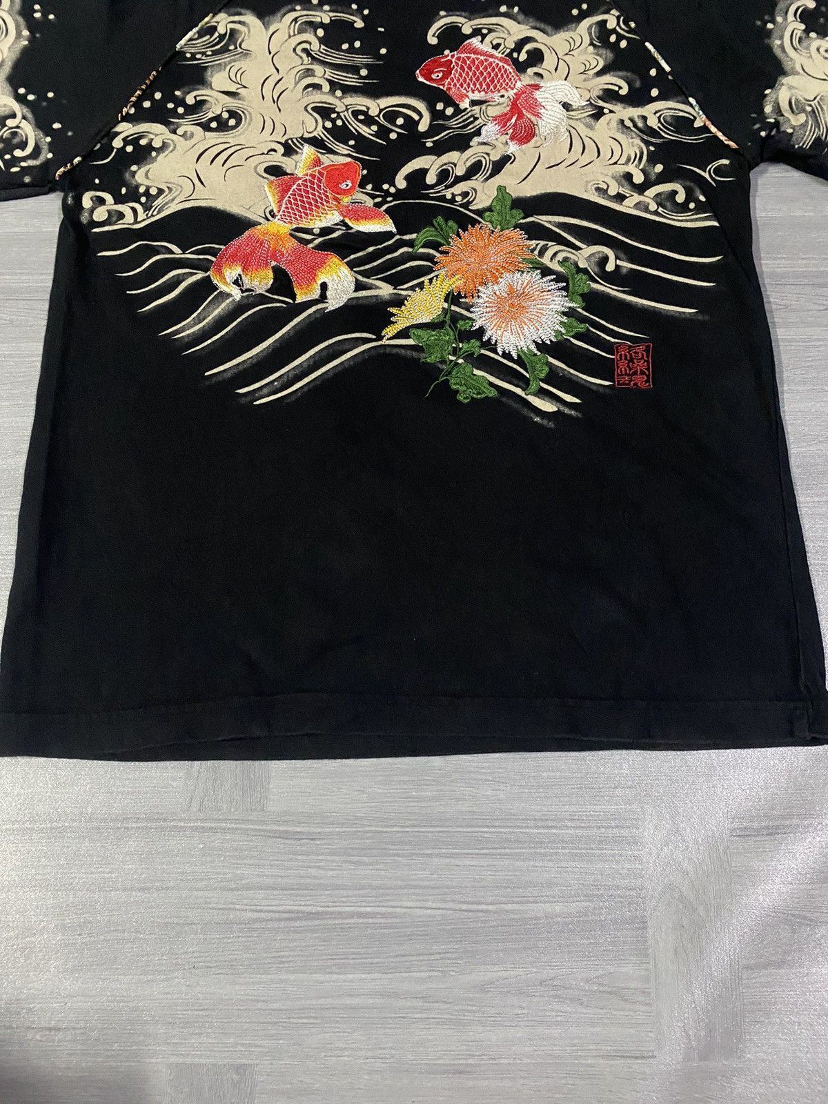 Japanese Brand Karakuridama Koi Embroidered Long Sleeve Size US M / EU 48-50 / 2 - 6 Thumbnail