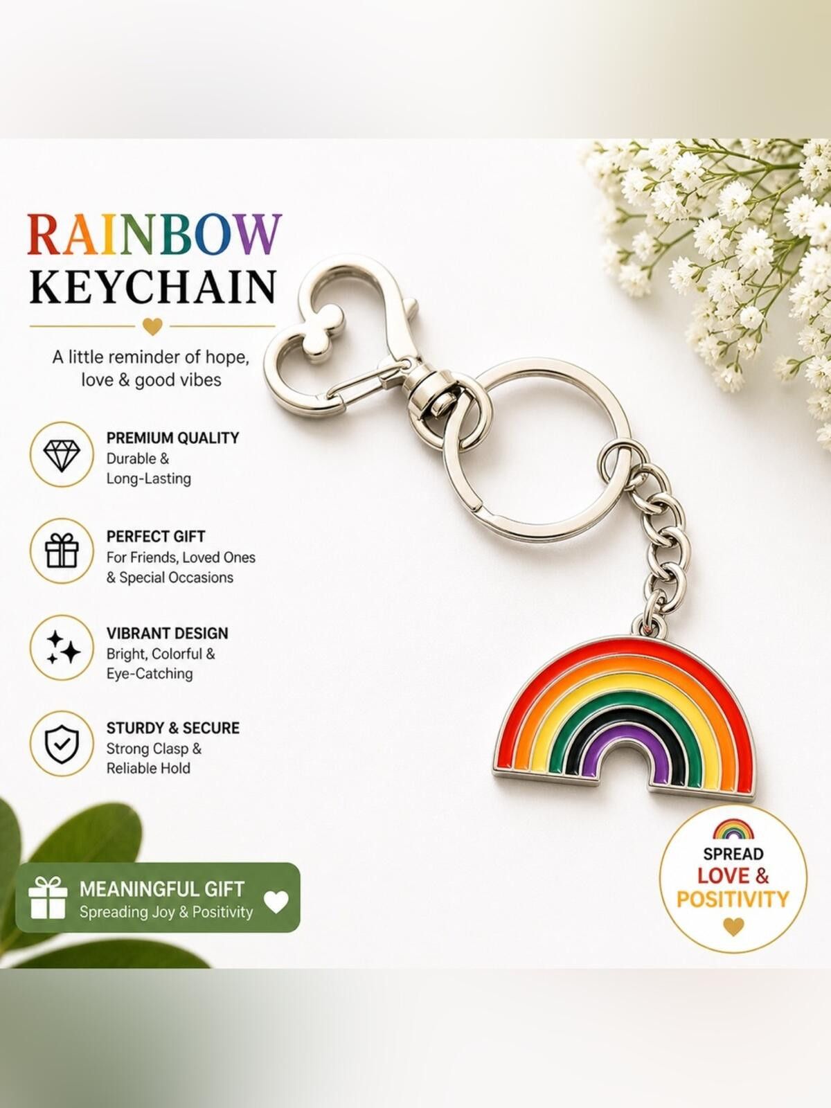 Genetic Manipulation Shinichiro Kuriya Rainbow Keychain with Heart Clasp Size ONE SIZE - 1 Thumbnail