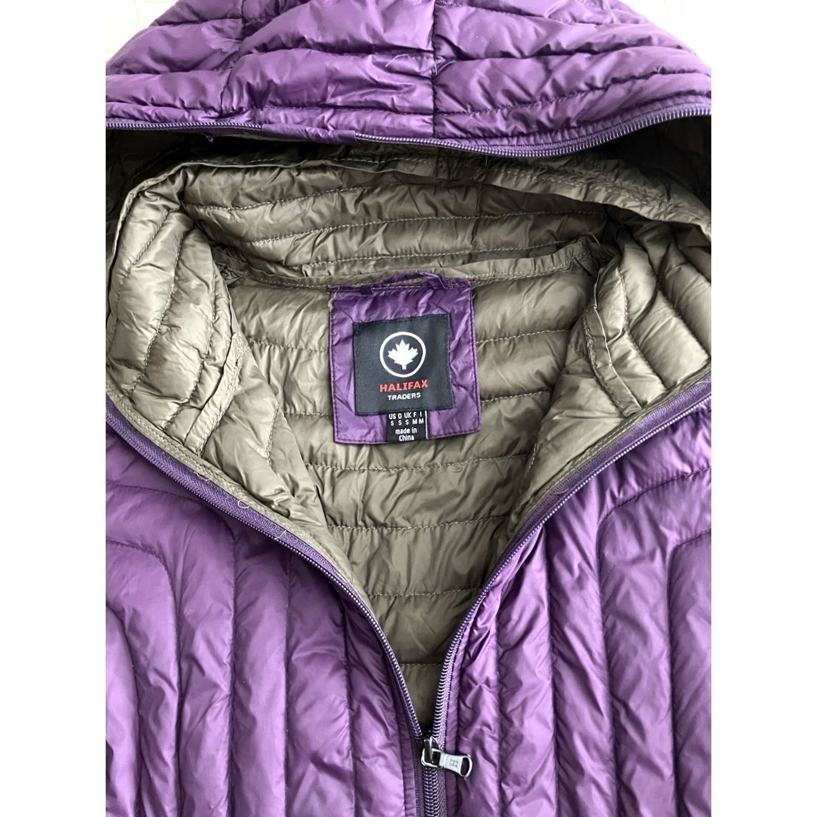 Vintage VINTAGE Halifax Traders Women’s Down Filled Puffer Purple Hooded Zip-Up Jacket Sz Small Size S / US 4 / IT 40 - 2 Thumbnail