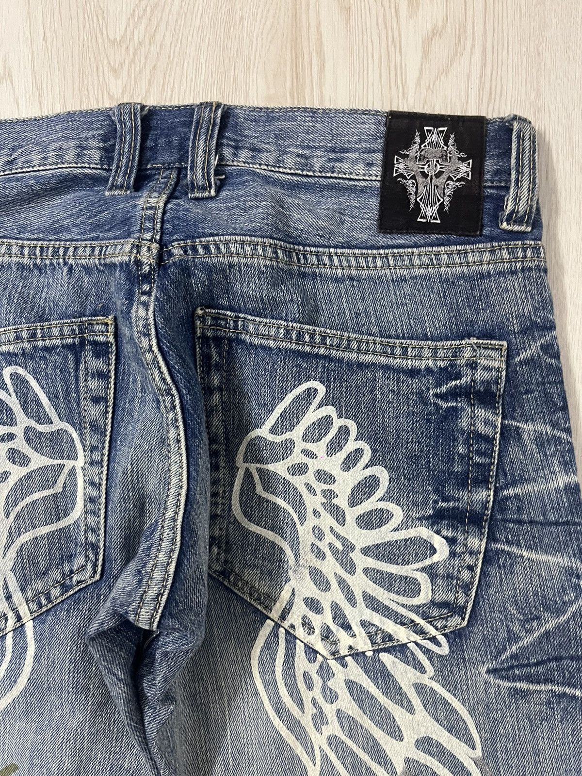 Japanese Brand Vintage Y2k Style Wild Life Flared Wings Jeans Size US 29 - 5 Thumbnail