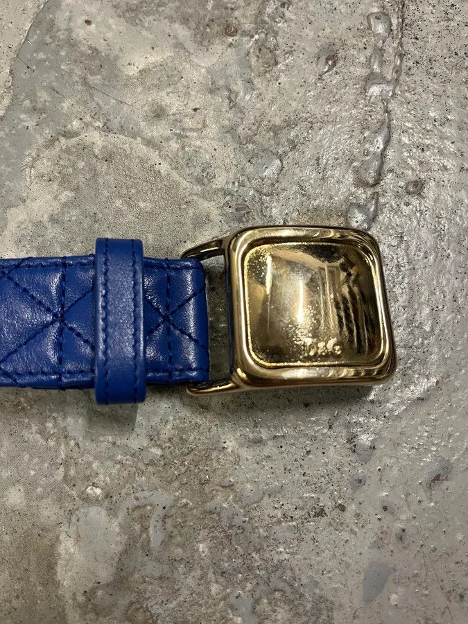 Dolce & Gabbana × Vintage 2000s Dolce & Gabbana Navy Leather Belt Size ONE SIZE - 8 Thumbnail