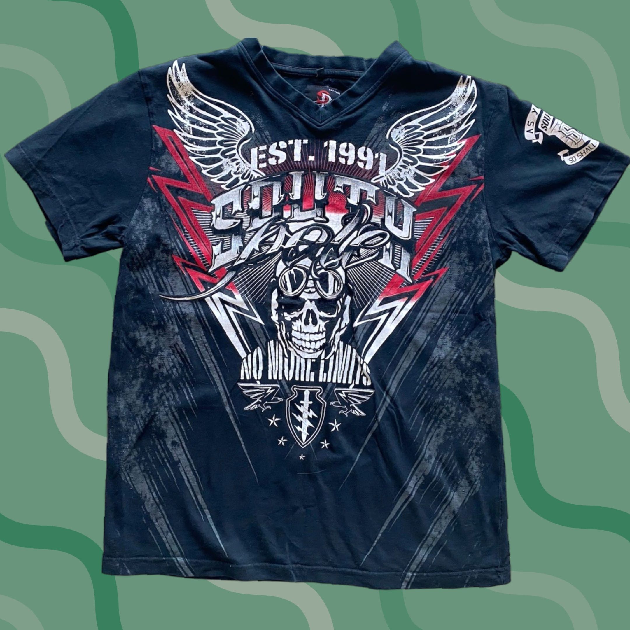 Southpole Southpole T-Shirt Mens Large Black Short Sleeve Skull Y2K No More Limits Shirt Size US L / EU 52-54 / 3 - 1 Thumbnail
