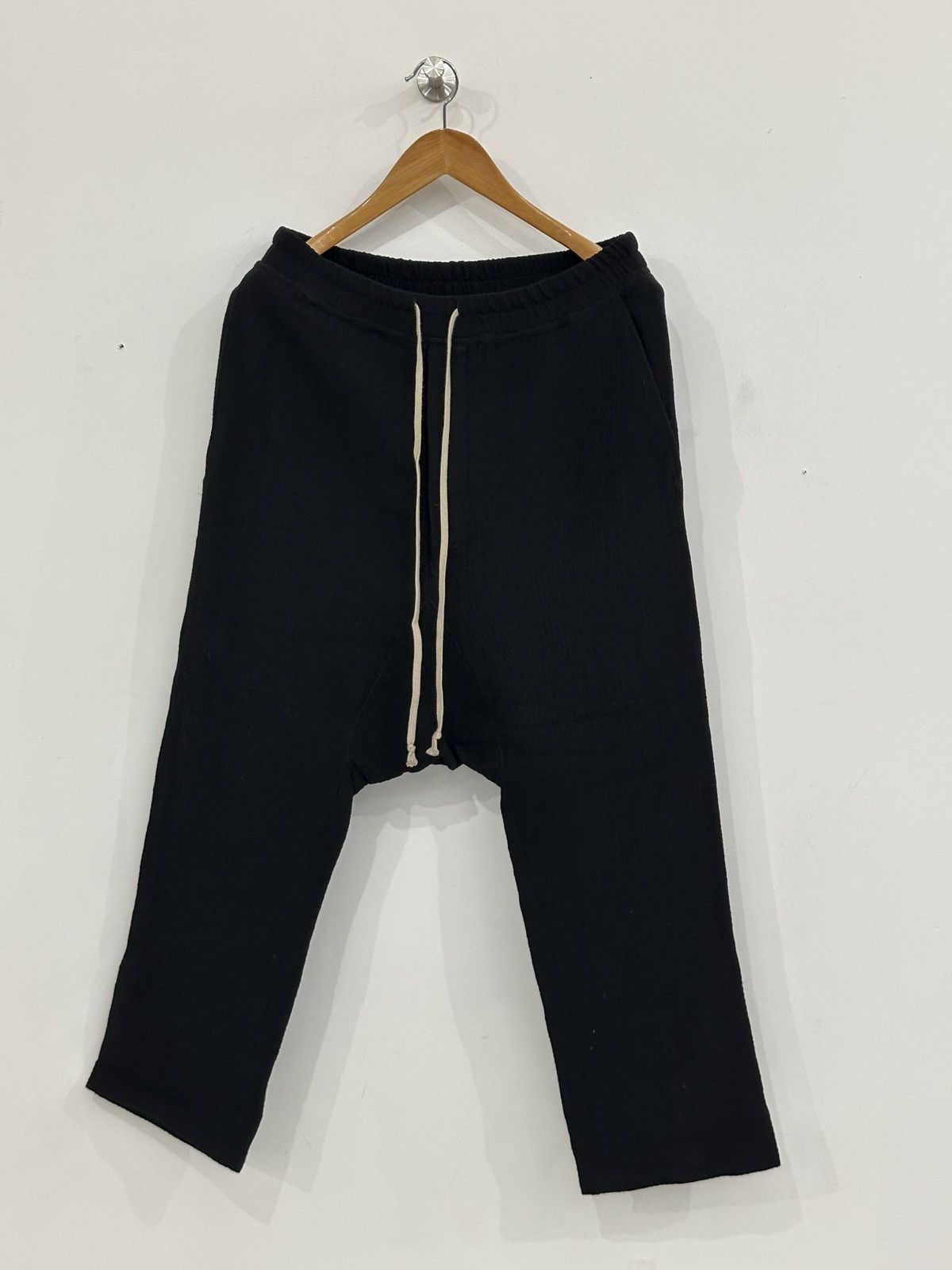 Rick Owens Rick Owens Black Hollywood Heavy Drawstring Trousers Size US 40 / EU 56 - 1 Thumbnail