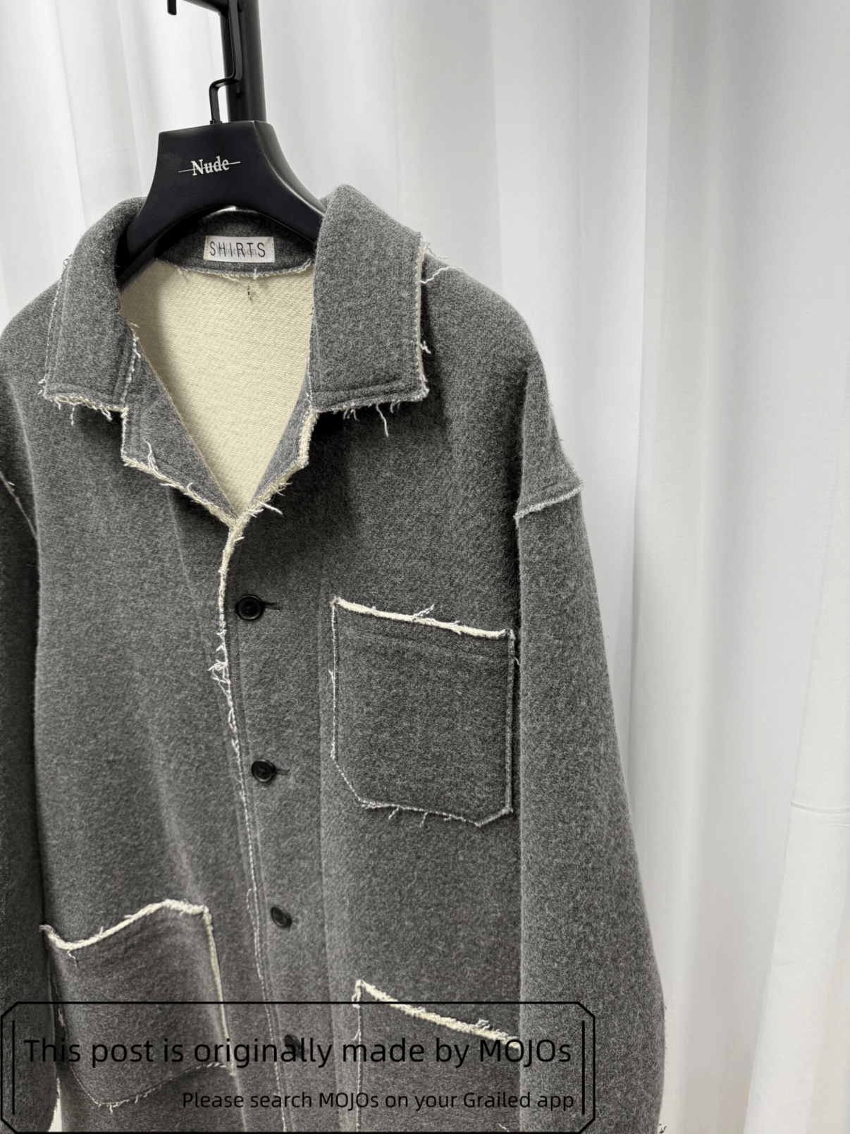 Yohji Yamamoto Yohji Yamamoto Distressed Edge Wool Coat mojos184616 Size US L / EU 52-54 / 3 - 4 Thumbnail