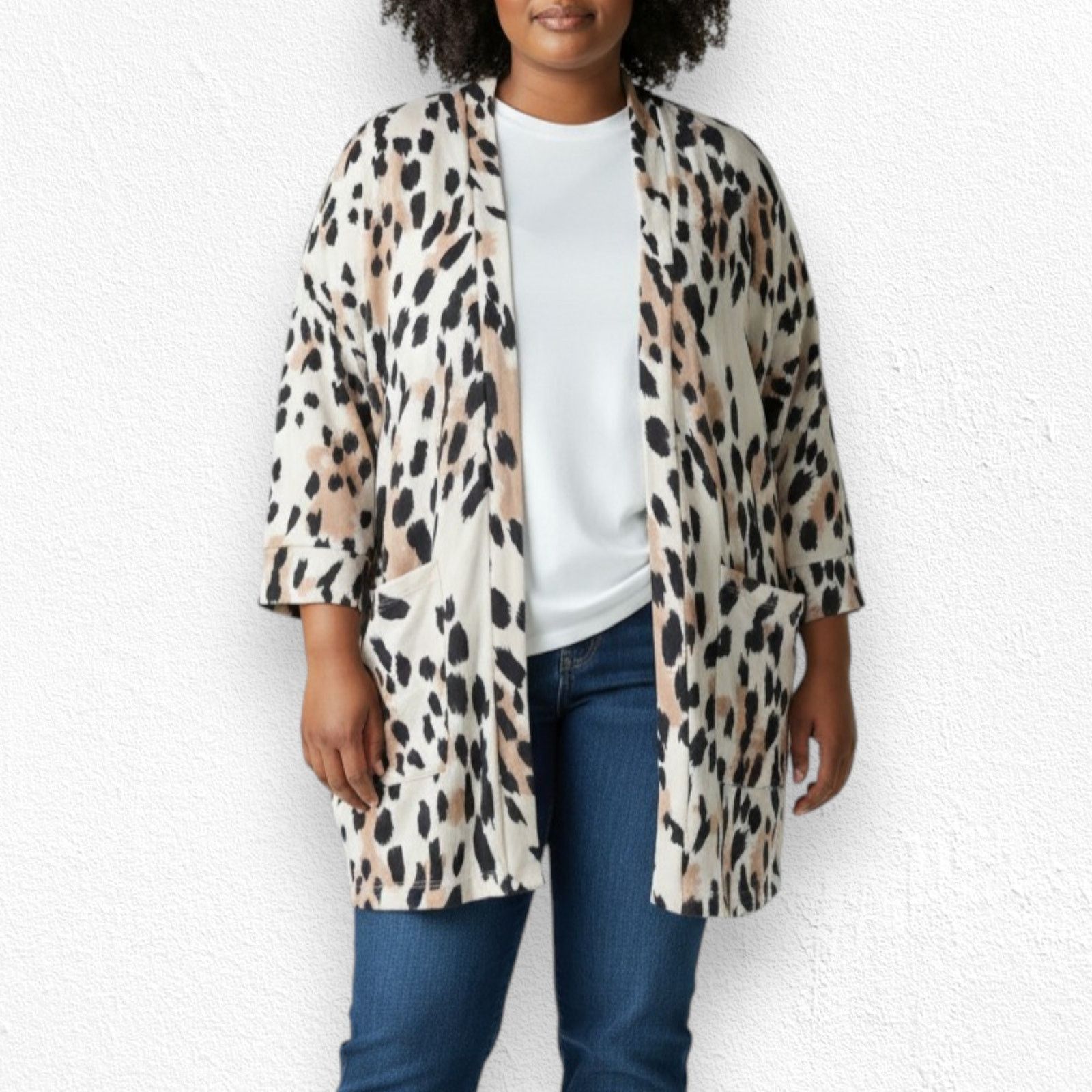 Sanctuary Sanctuary Leopard Print Open Front Cardigan Size 1X Size XXL / US 16-18 / IT 52-54 - 3 Thumbnail