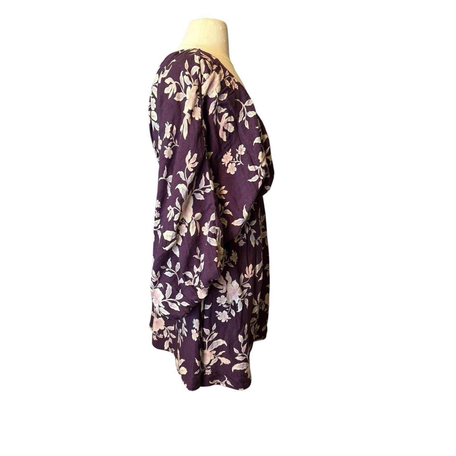 Free People Free People NEW Portia Mini Dress Size Small Burgundy Floral Size S / US 4 / IT 40 - 6 Thumbnail