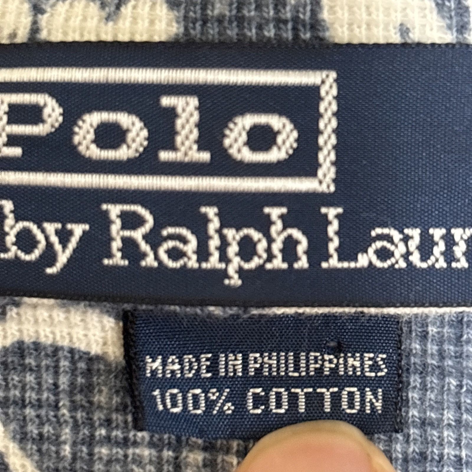 Polo Ralph Lauren 90s Vintage Polo Ralph Lauren Loop Collar Shirt Mens L Blue Size US L / EU 52-54 / 3 - 8 Thumbnail