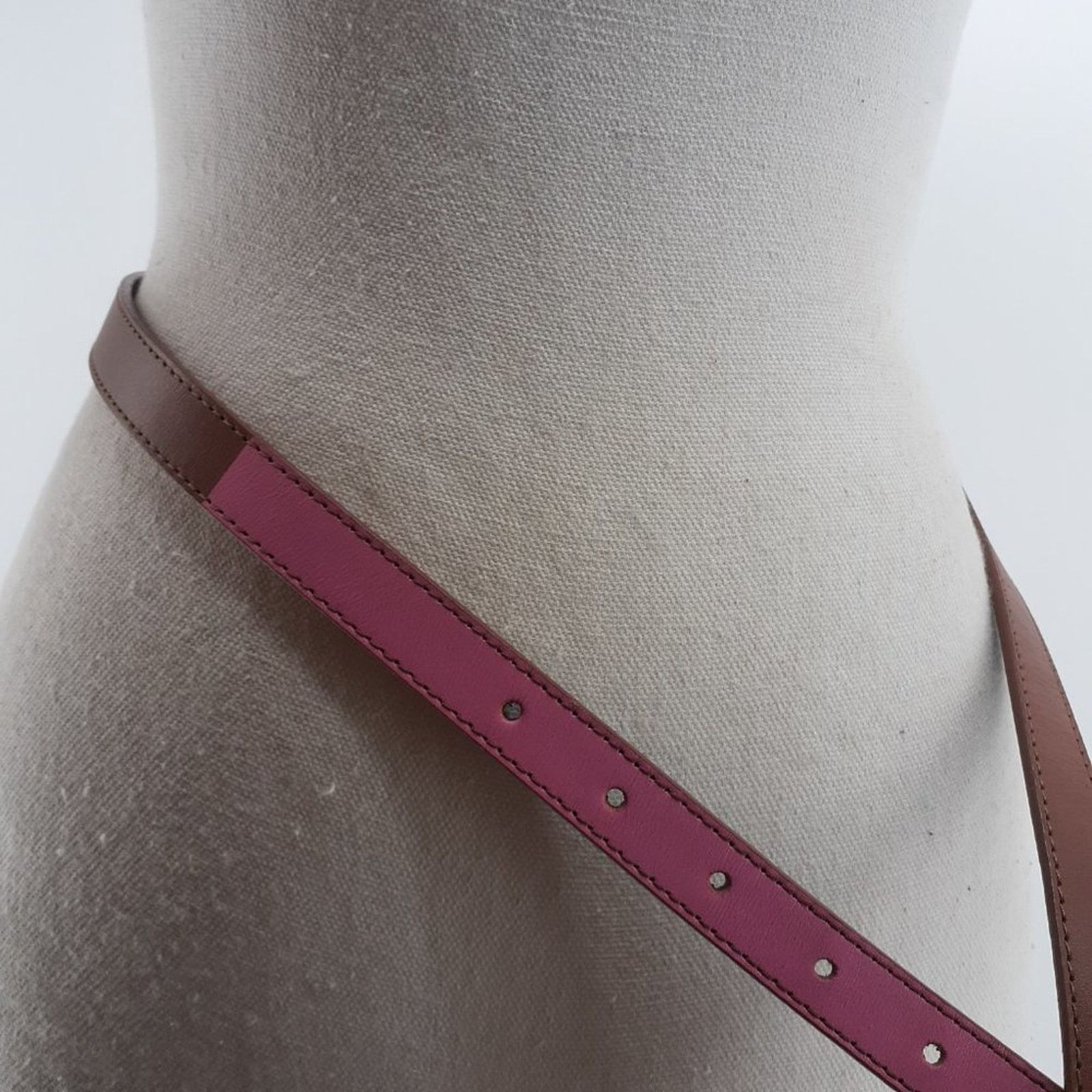 Gap Gap Women Size Small Belt Skinny Two Tone Brown Pink Leather Size ONE SIZE - 5 Thumbnail