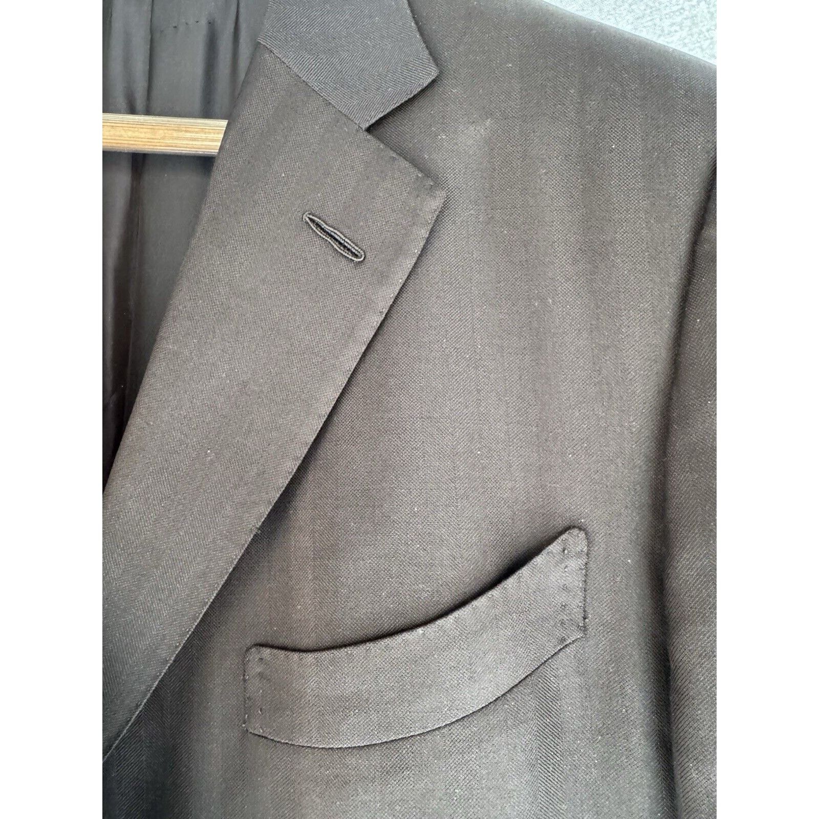 Tom Ford Tom Ford Navy Herringbone Suit Jacket Silk Wool 54/44 Notch Size 44R - 4 Thumbnail