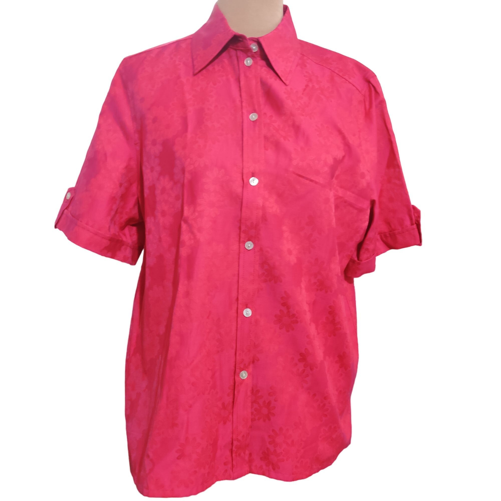 Other Alia Womens Shirt Floral Jacquard Short Sleeve Button Down M Size XL / US 12-14 / IT 48-50 - 1 Thumbnail