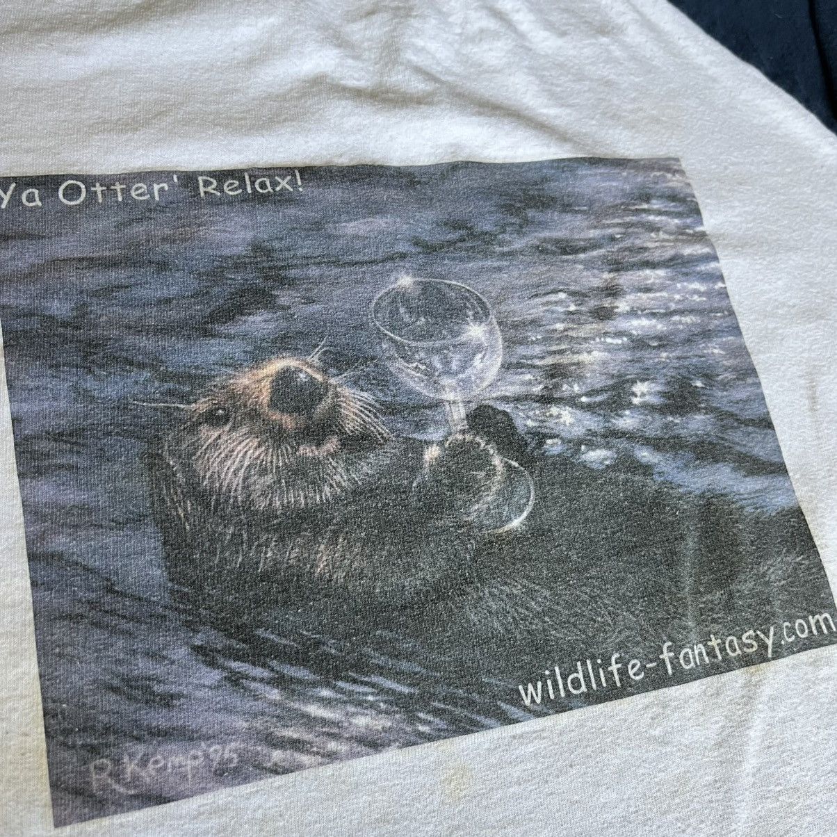 Vintage Vintage 90s You Otter Relax Wine Raglan Sleeve Baseball Tee Size US XL / EU 56 / 4 - 3 Thumbnail