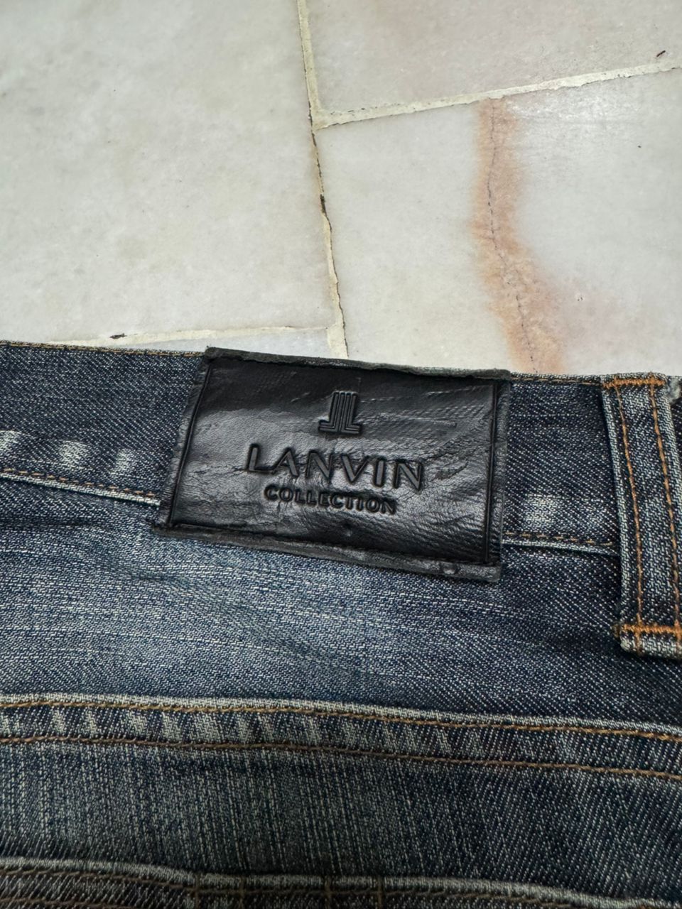 Lanvin 💥Insane💥 90s Lanvin Collection Rusty Sick Mudwash Dark Jean Size US 32 / EU 48 - 19 Thumbnail