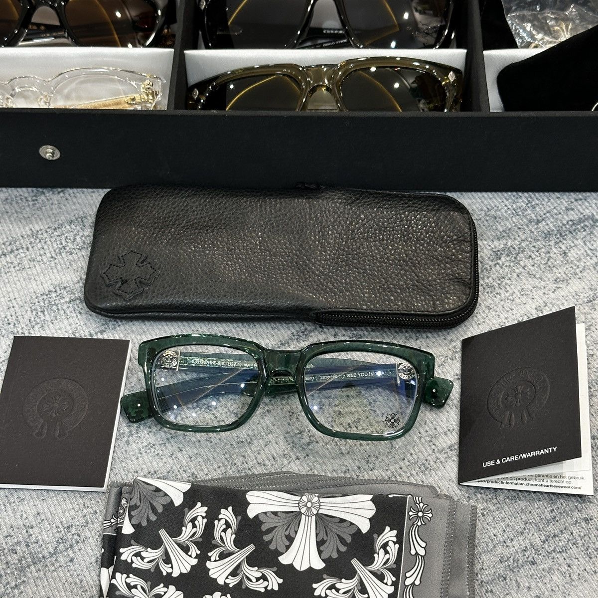 Chrome hearts glasses see you in tea