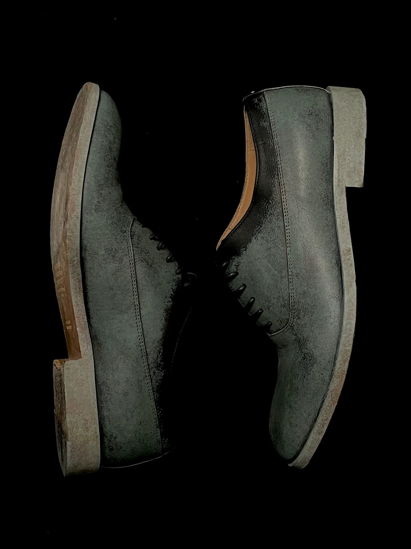Maison Margiela Maison Margiela Turquoise Distressed Derby Shoes 37 Size US 6.5 / IT 36.5 - 1 Thumbnail