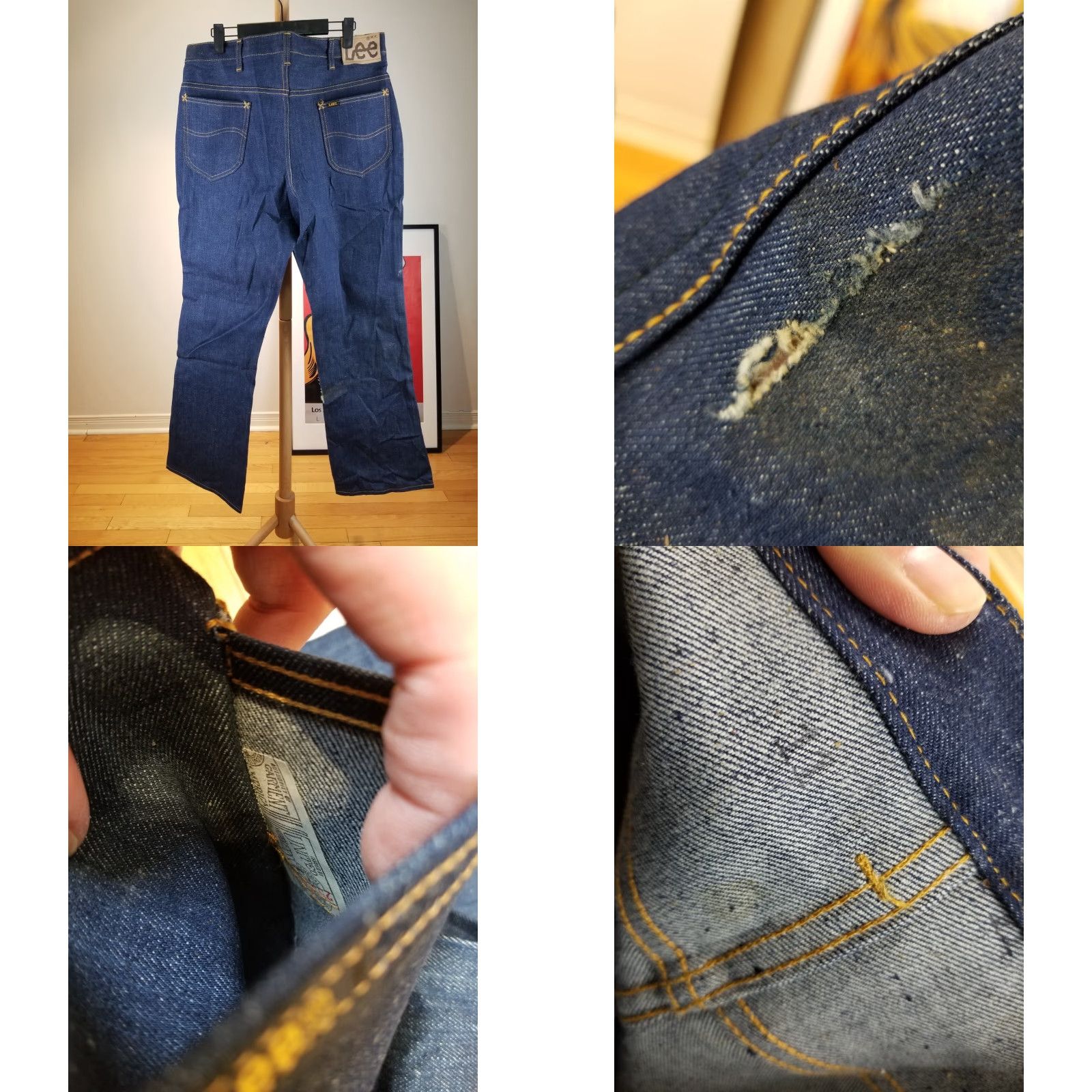 Lee VINTAGE DEADSTOCK 70' LEE TALON ZIPPER BOOTCUT DENIM JEANS PANTS SZ 34Mens Jeans Blue Bootcut 34 32 42 INCH Inside Outside Zipper Lee Talon Size US 34 / EU 50 - 8 Thumbnail