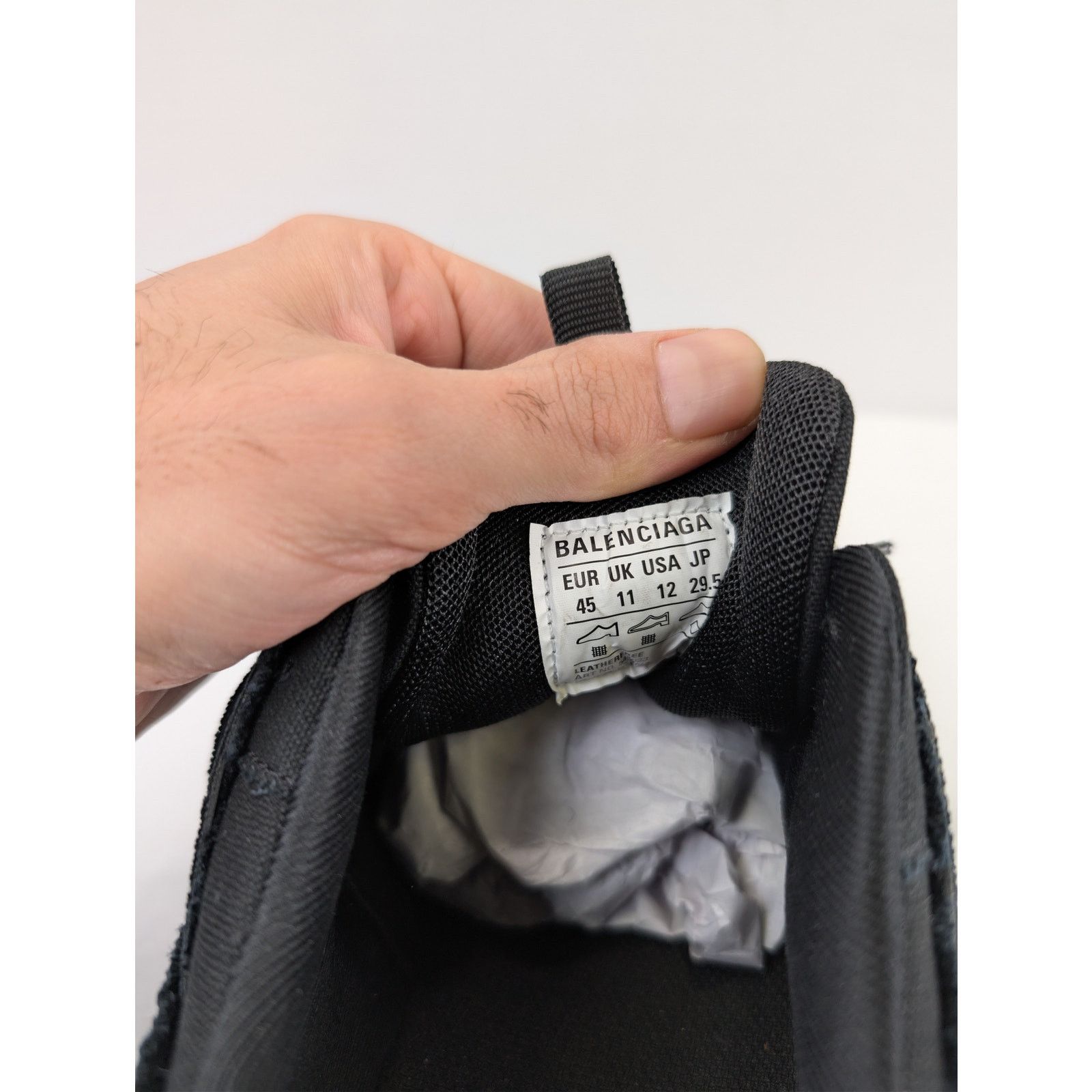 Balenciaga o1rshd1 Destroyed Canvas Track Sneakers in Black Size US 12 / EU 45 - 16 Thumbnail